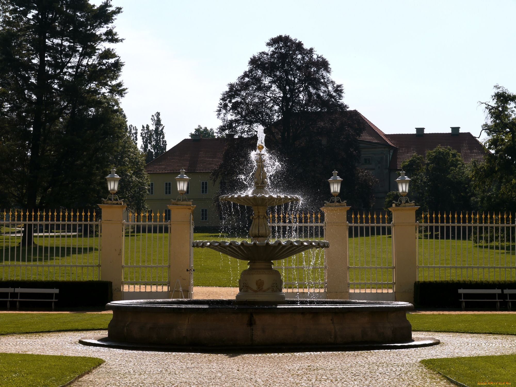 города, фонтаны, Чехия