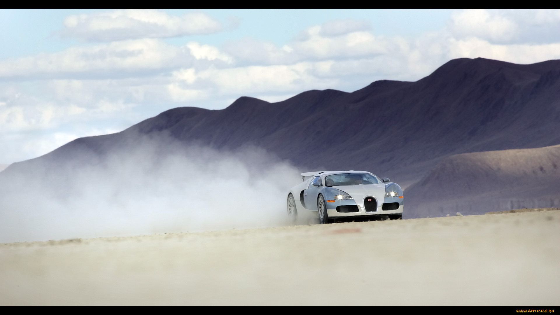 автомобили, bugatti, пыль, горы, пустыня