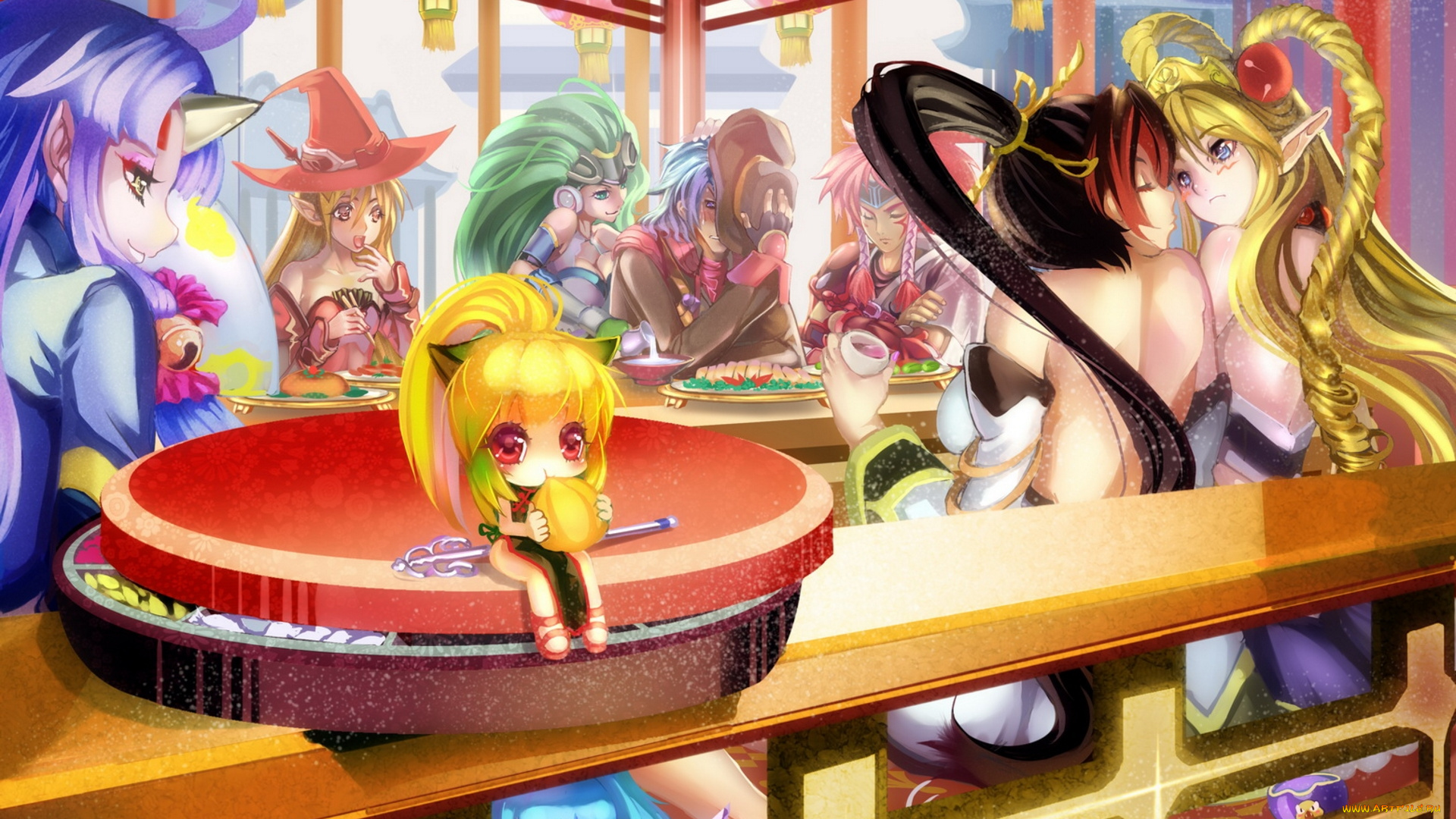 super, robot, wars, аниме, эльфы, бар