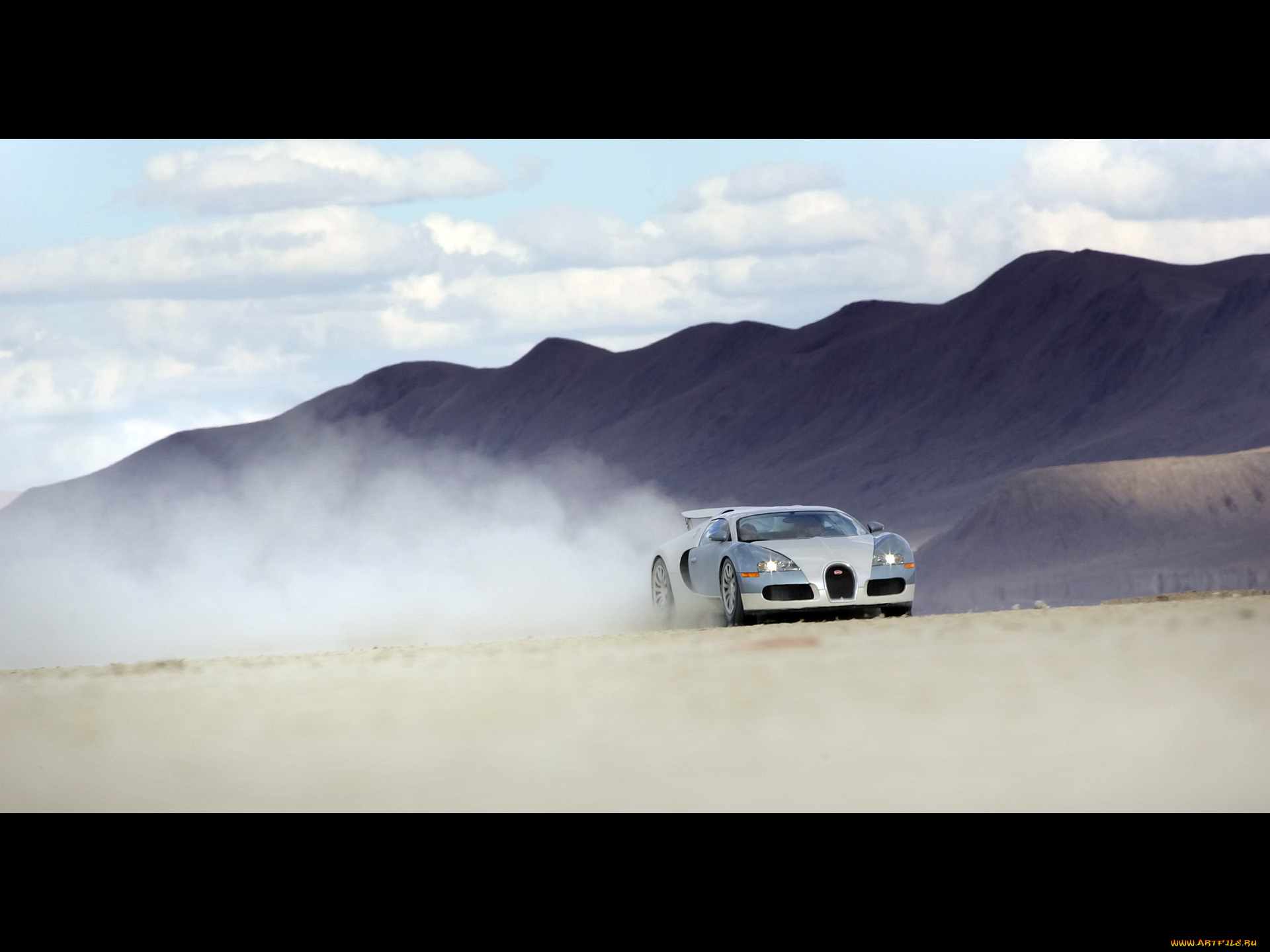 автомобили, bugatti, пыль, горы, пустыня