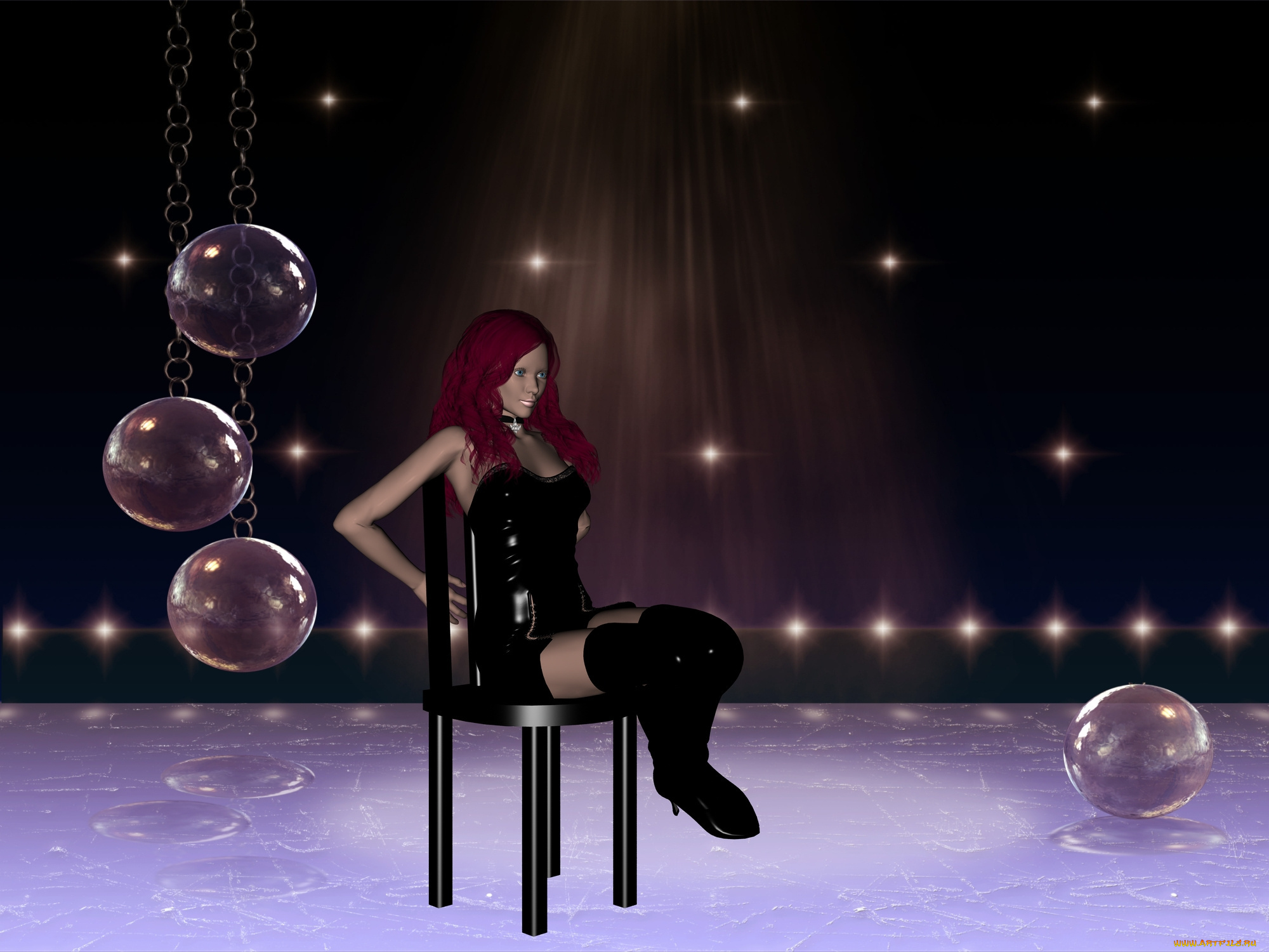 3д, графика, people, люди, девушка, стул