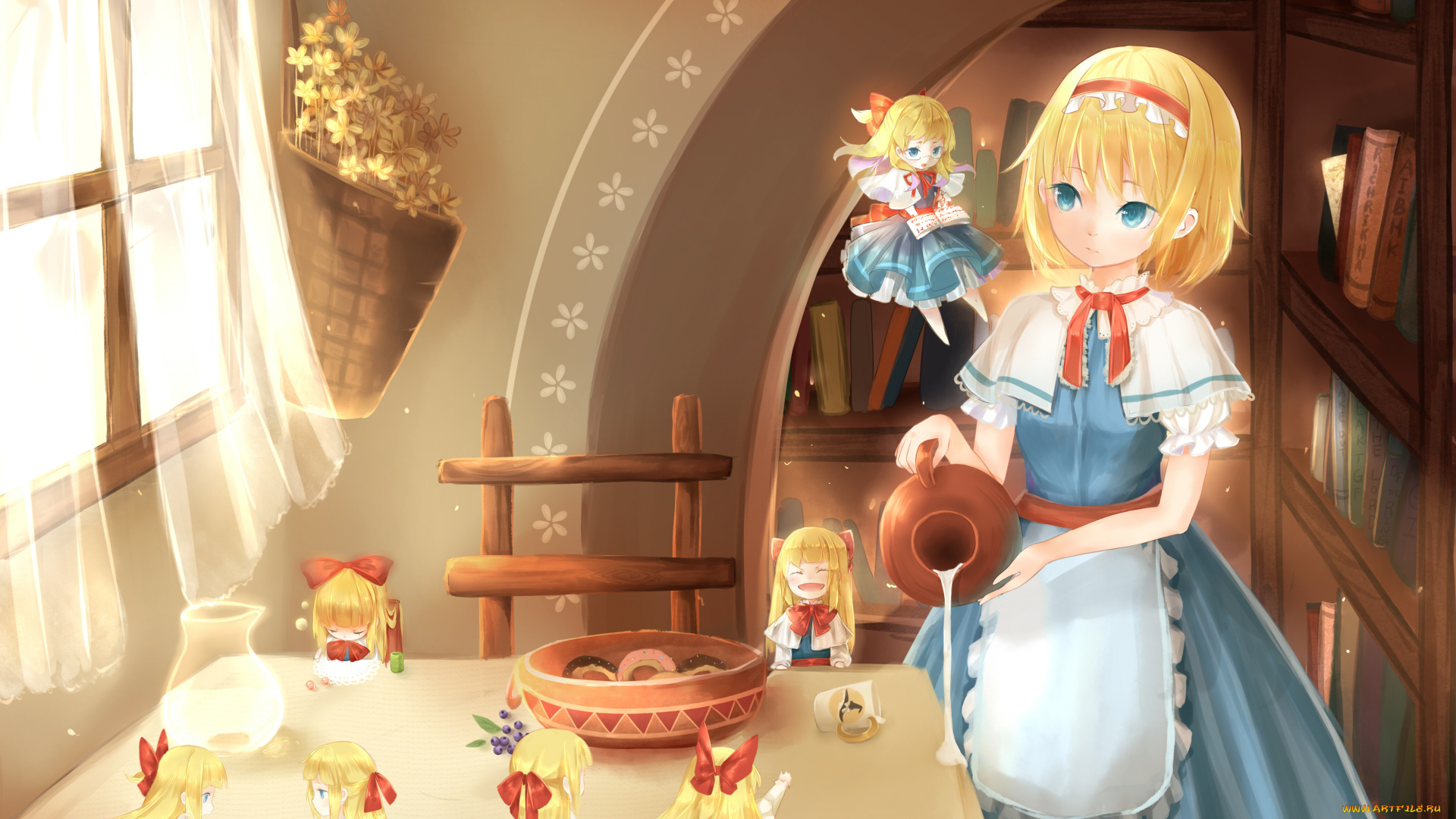 аниме, touhou, lu, alice, margatroid, art