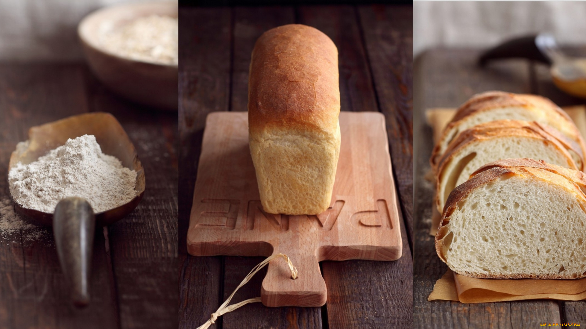 еда, хлеб, , выпечка, выпечка, фон, посуда, мука, куски, хлеба, булка