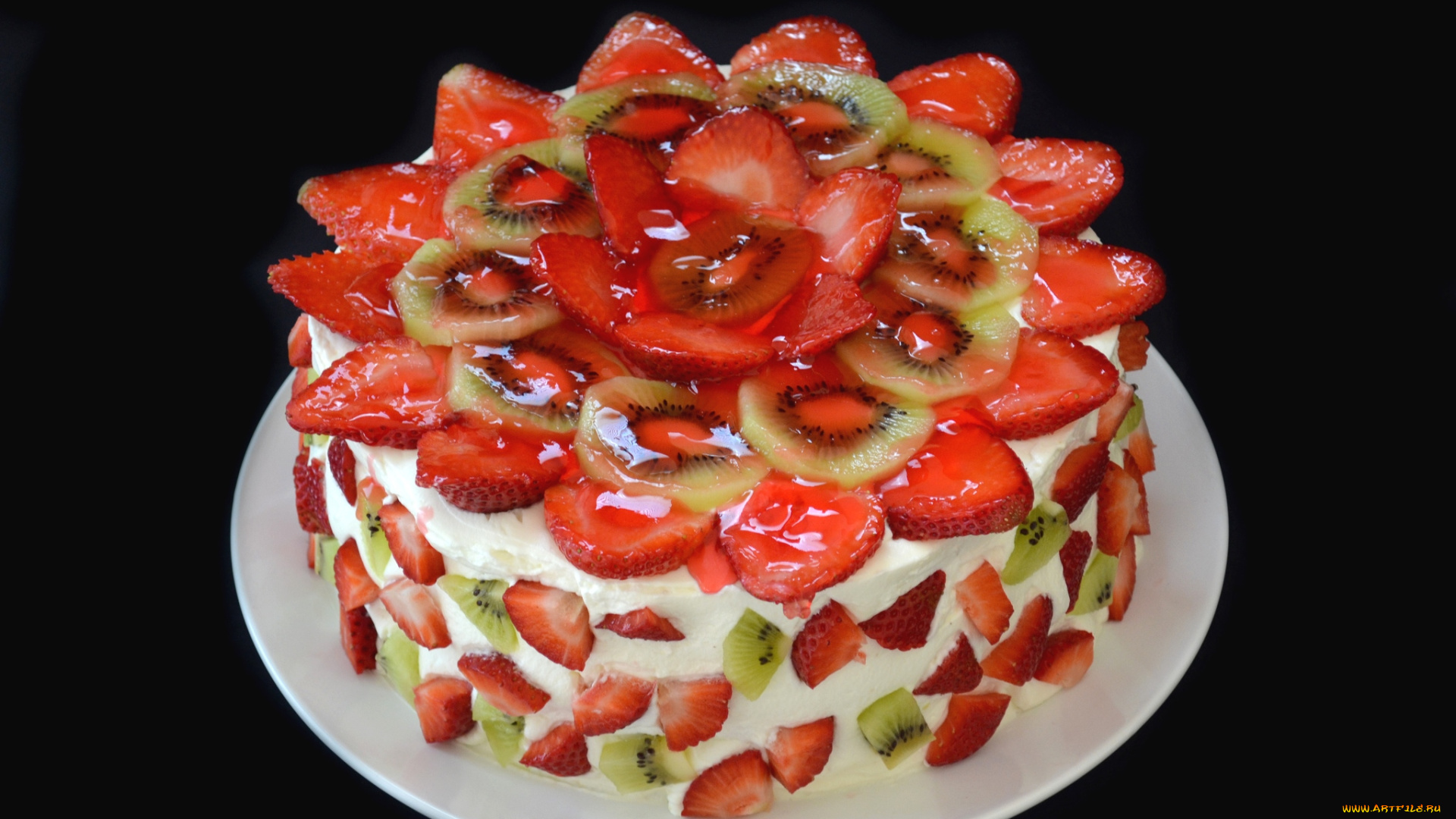 еда, торты, клубника