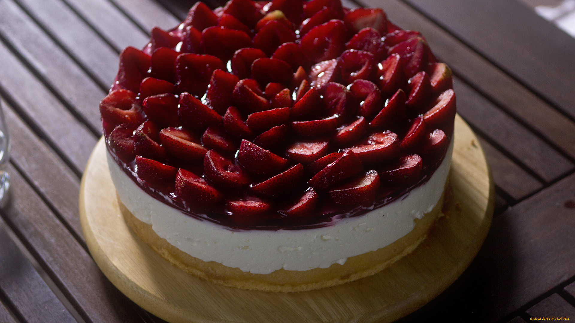 еда, торты, торт, доска, фон, дольки, клубники