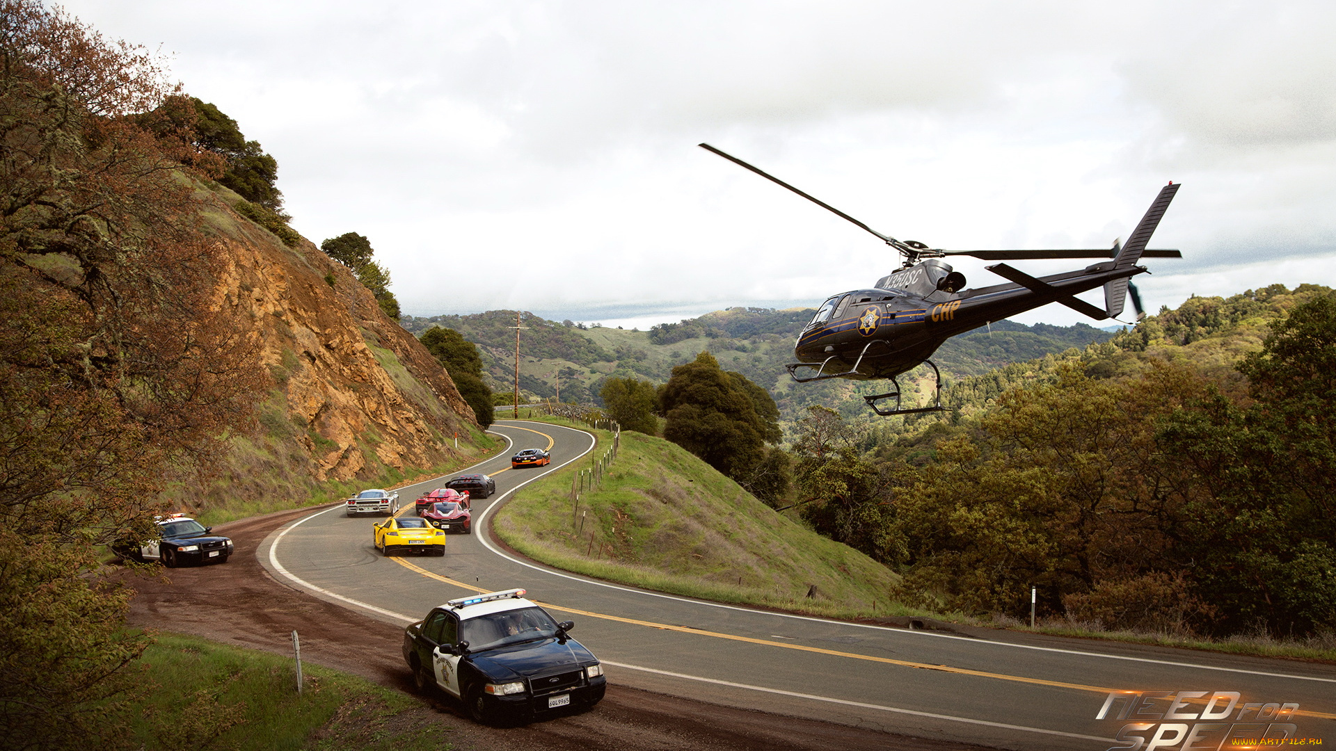 need, for, speed, кино, фильмы, горы, дорога, вертолет, автомобили