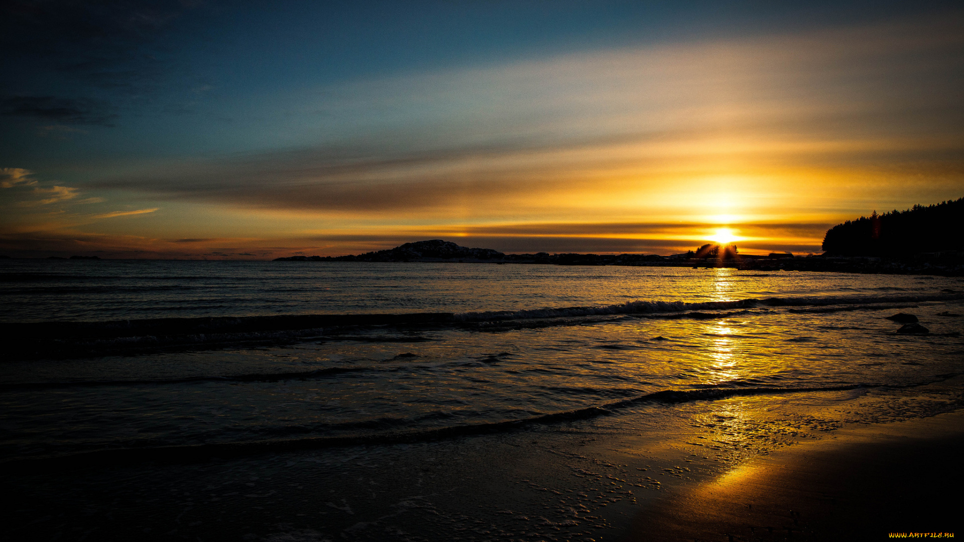 природа, восходы, закаты, вечер, океан, пляж, заря