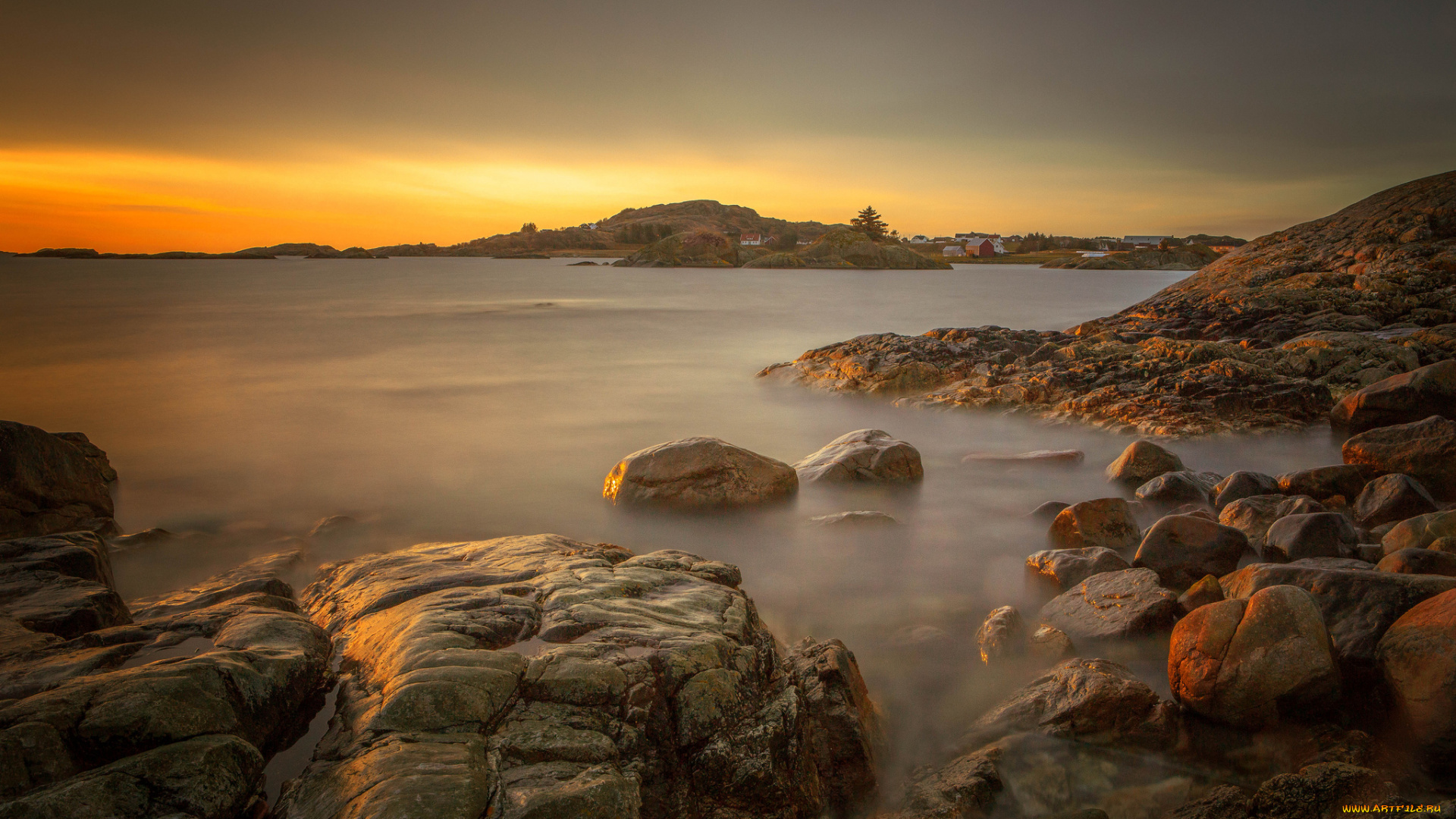 природа, восходы, закаты, заря, камни, бухта, океан