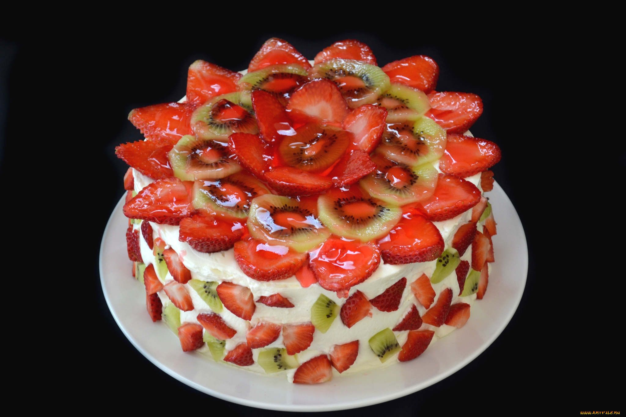 еда, торты, клубника