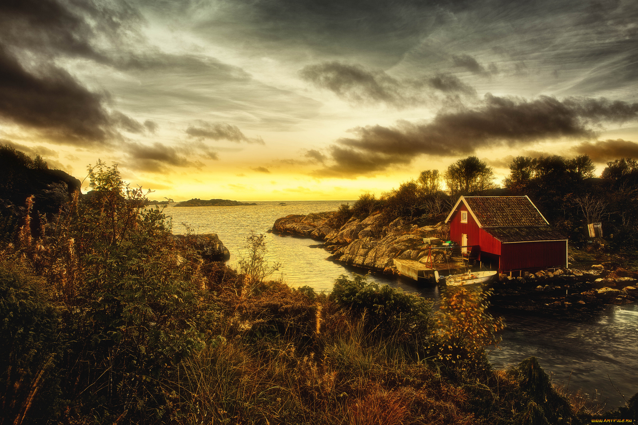 природа, реки, озера, растительность, устье, озеро, река