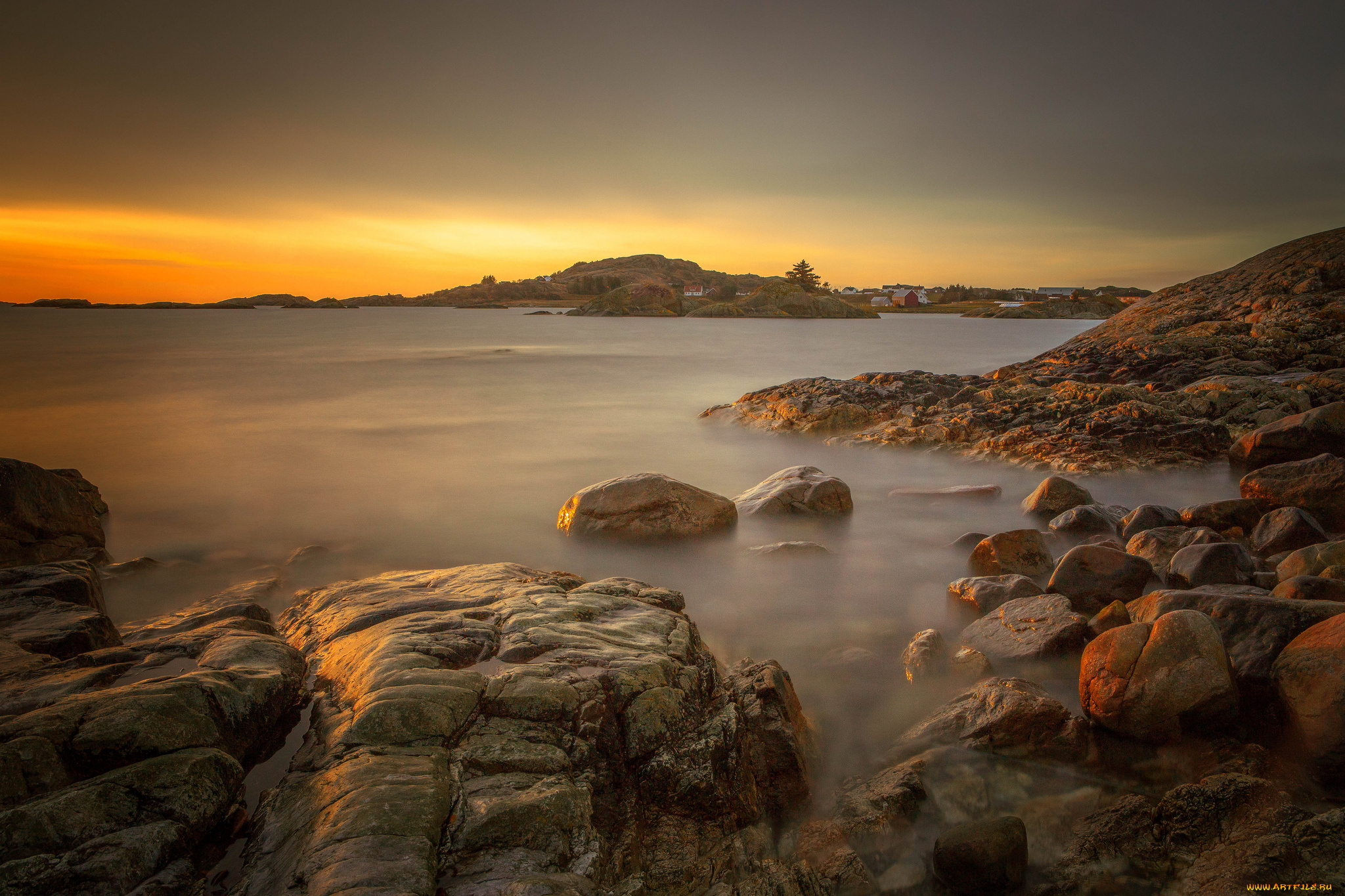 природа, восходы, закаты, заря, камни, бухта, океан