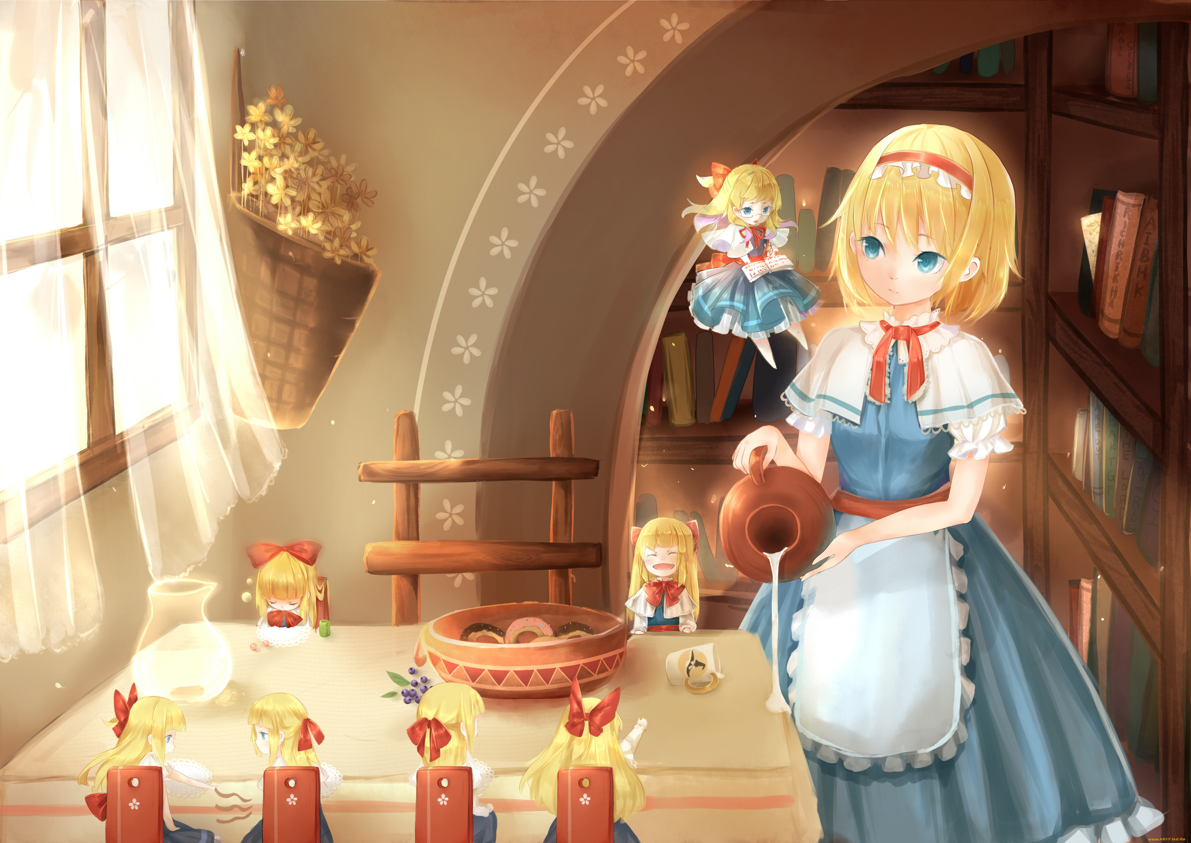 аниме, touhou, lu, alice, margatroid, art