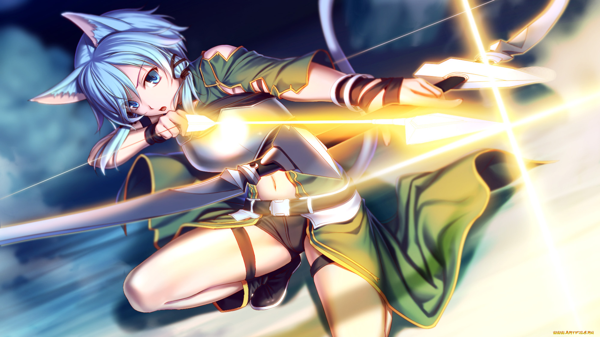 аниме, sword, art, online, орудие, девушка