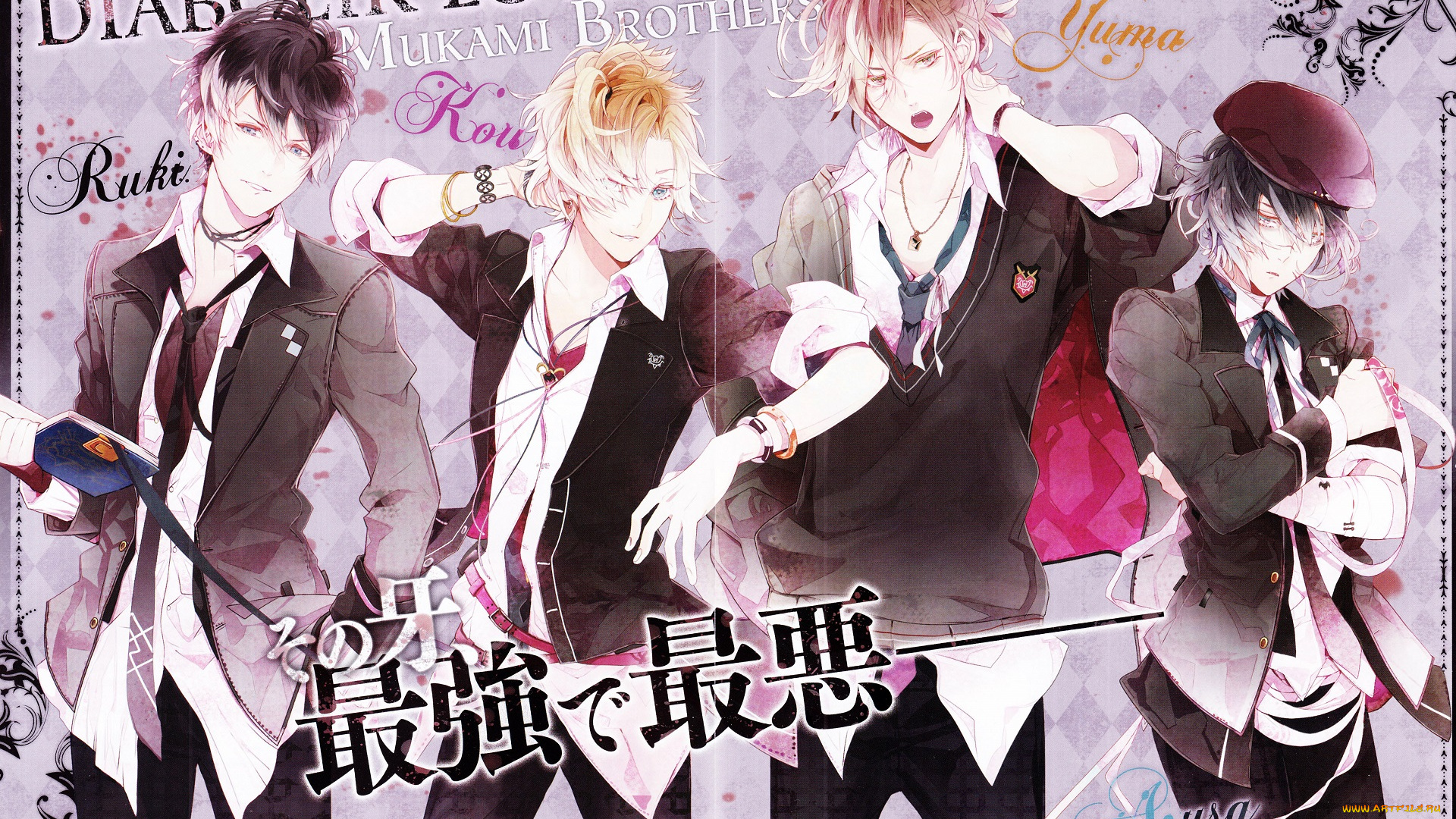 аниме, diabolik, lovers, парни