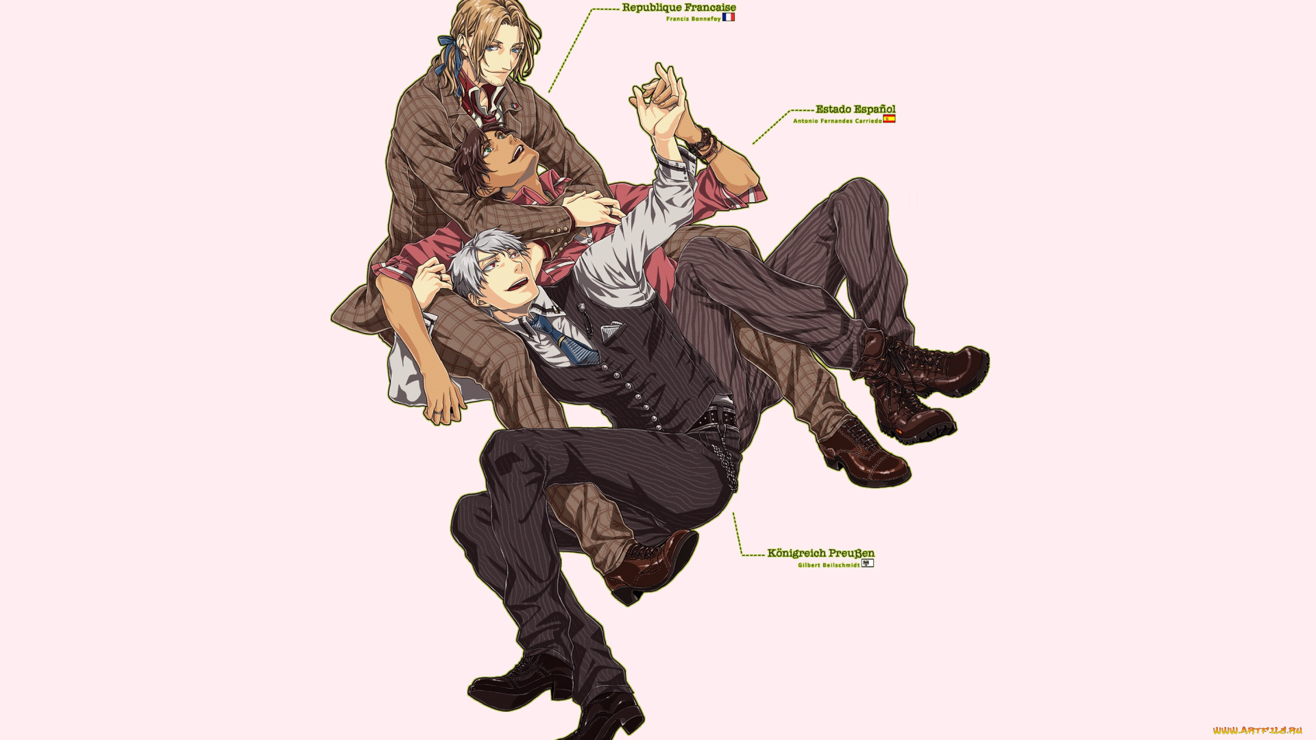 аниме, hetalia, , axis, powers, двое