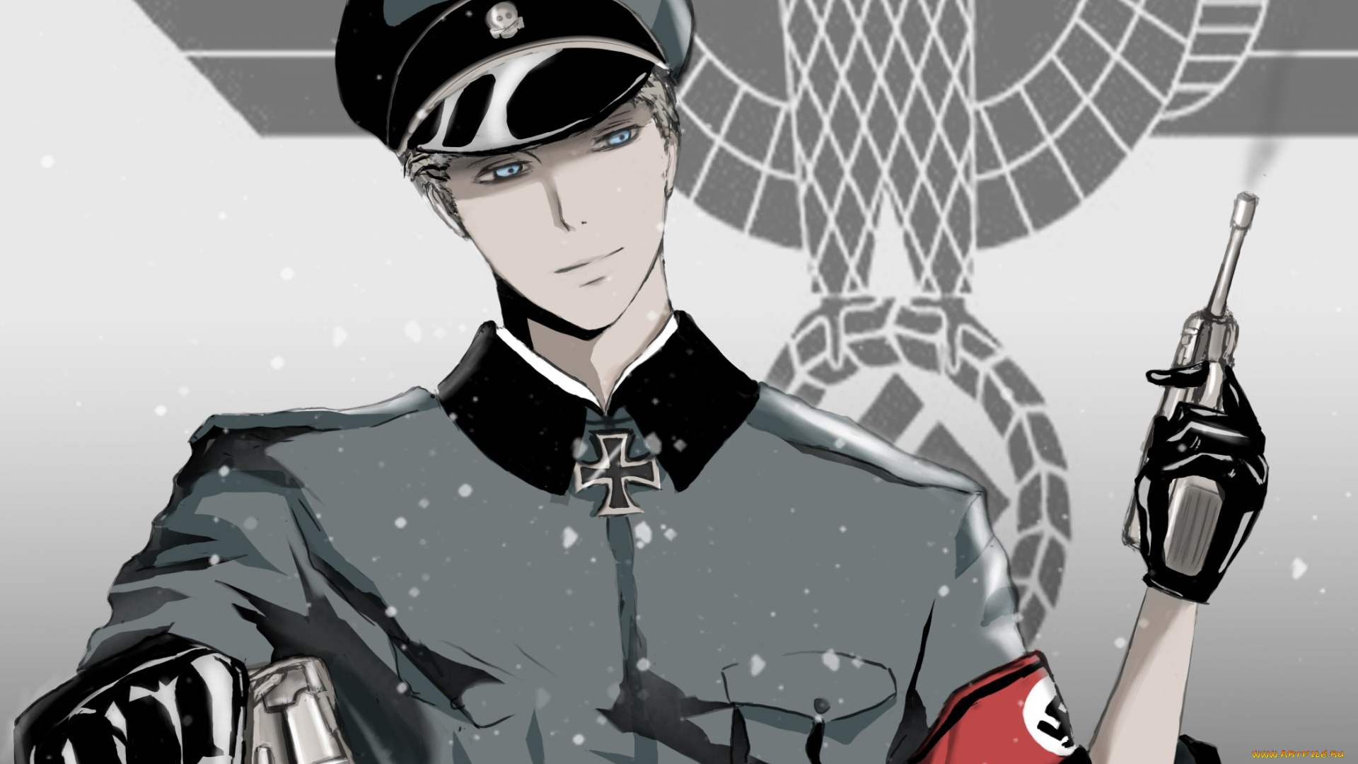 аниме, hetalia, , axis, powers, пистолеты, парень