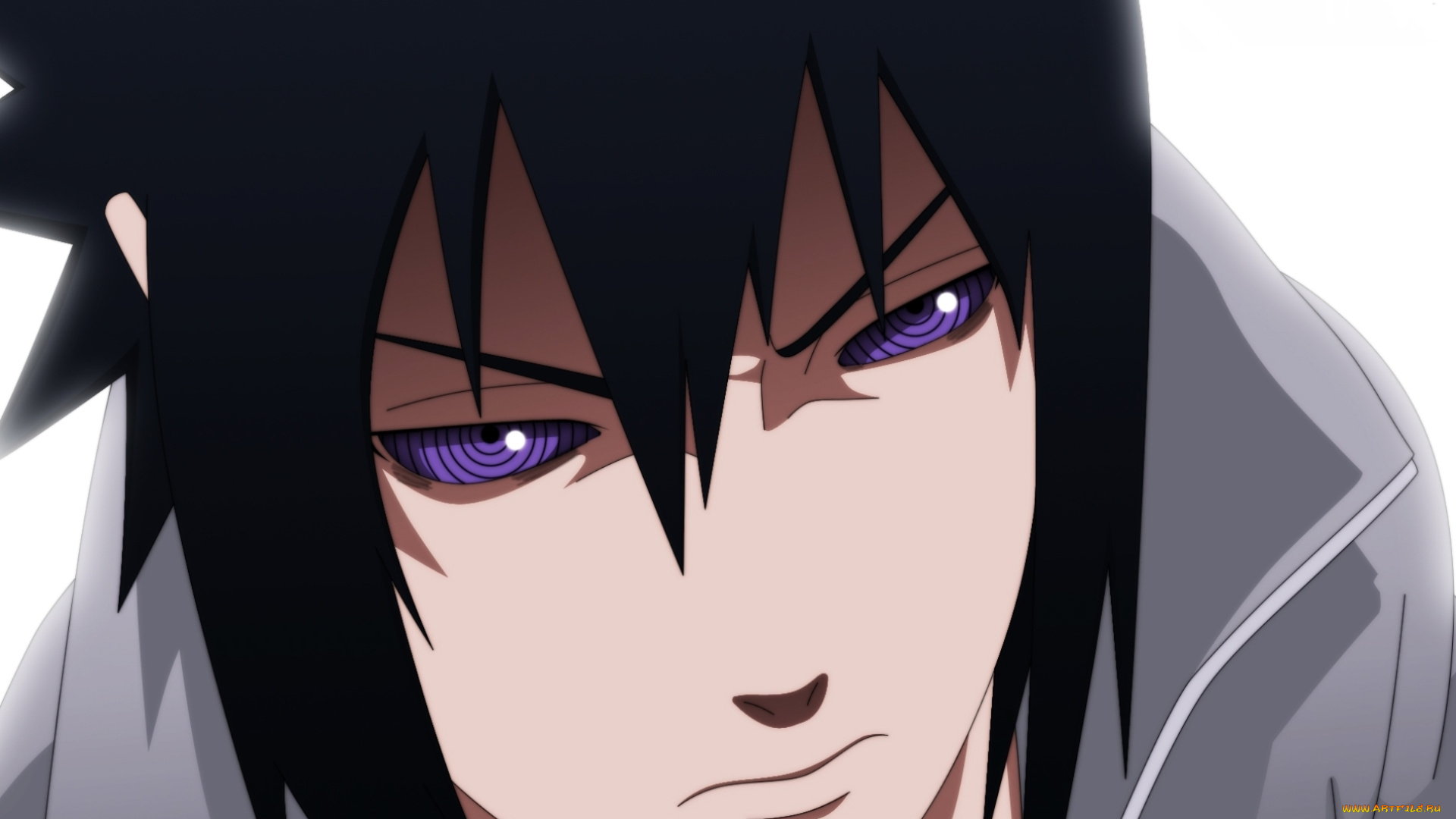 аниме, naruto, лицо, глаза, учиха, саске