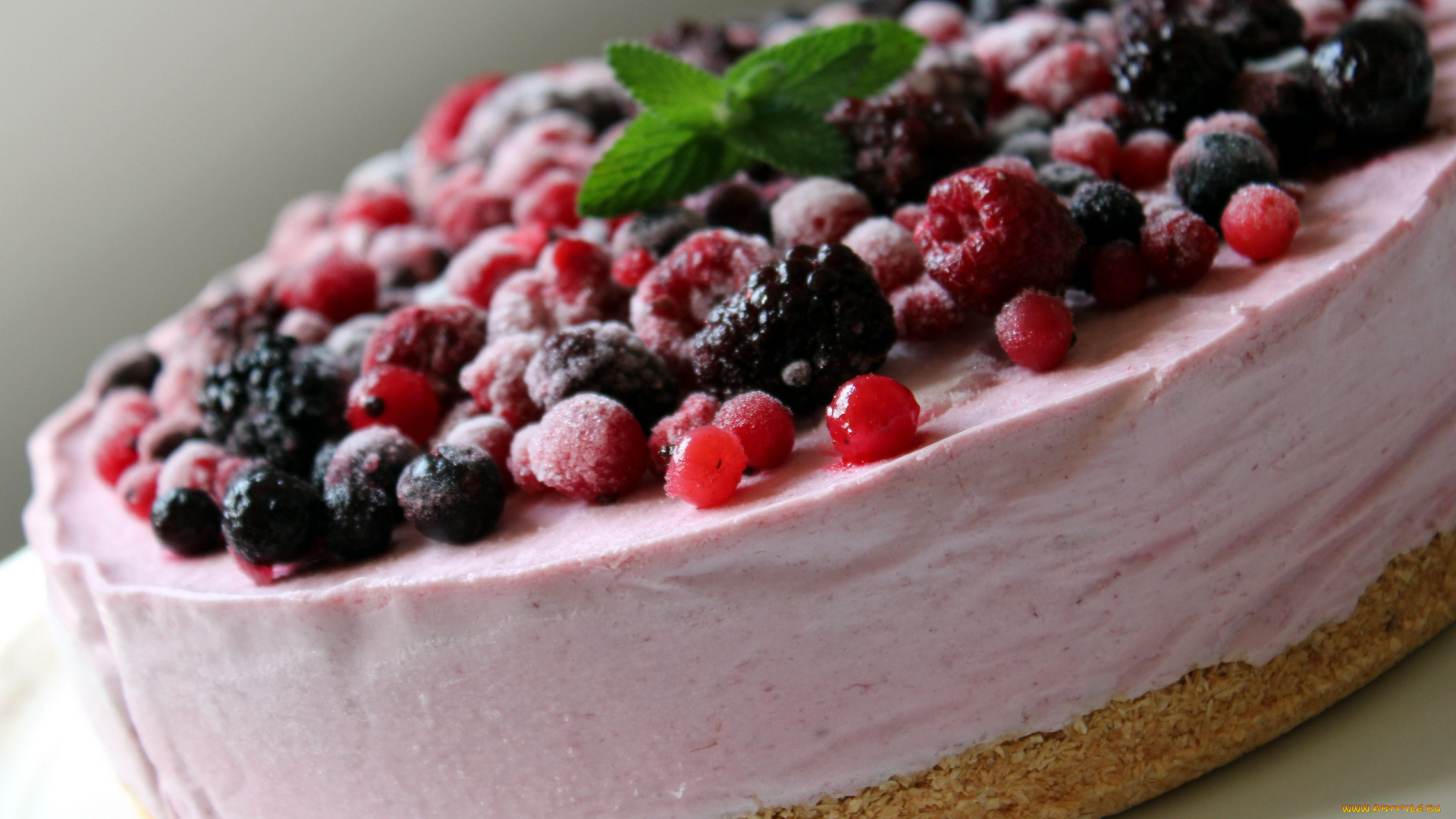 еда, пироги, смородина, мята, чизкейк, ежевика, малина