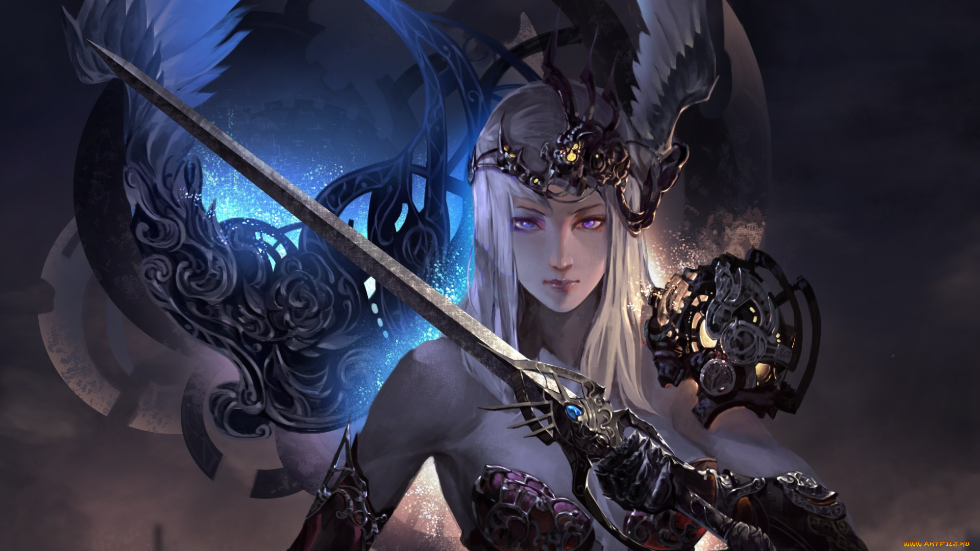 фэнтези, ангелы, ангел, меч, девушка