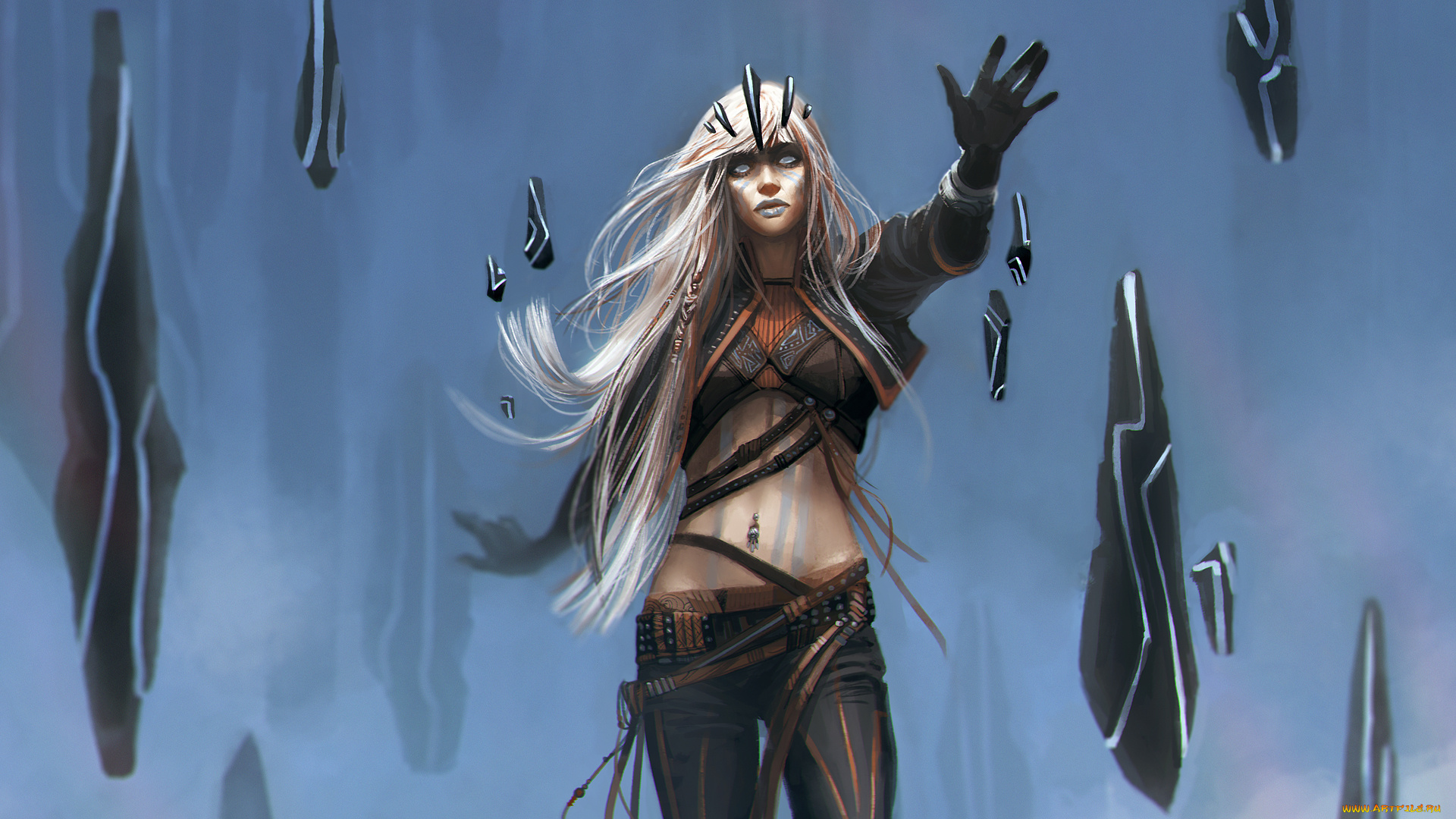 фэнтези, девушки, фон, девушка, взгляд, униформа