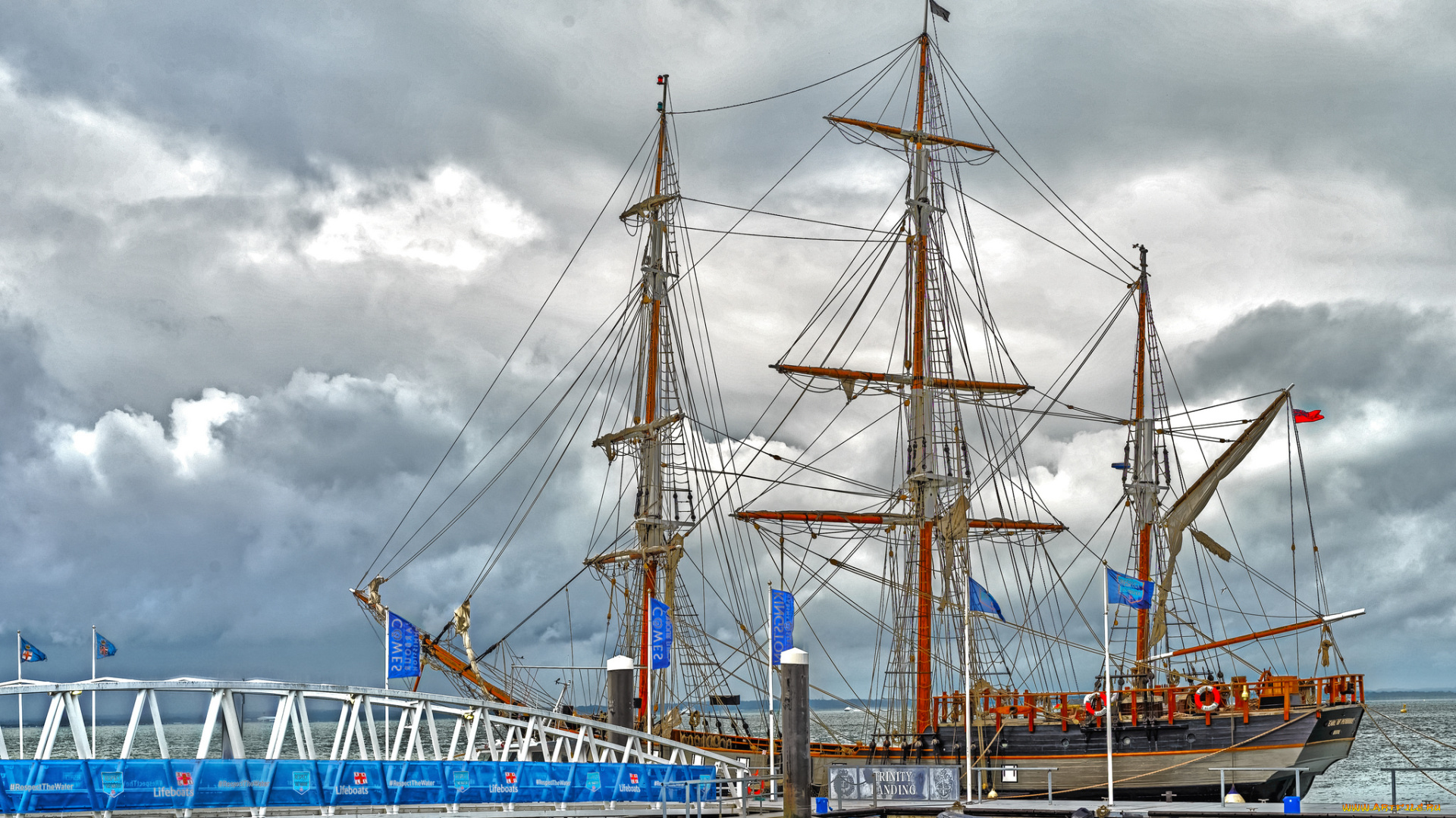 корабли, парусники, паруса, мачты