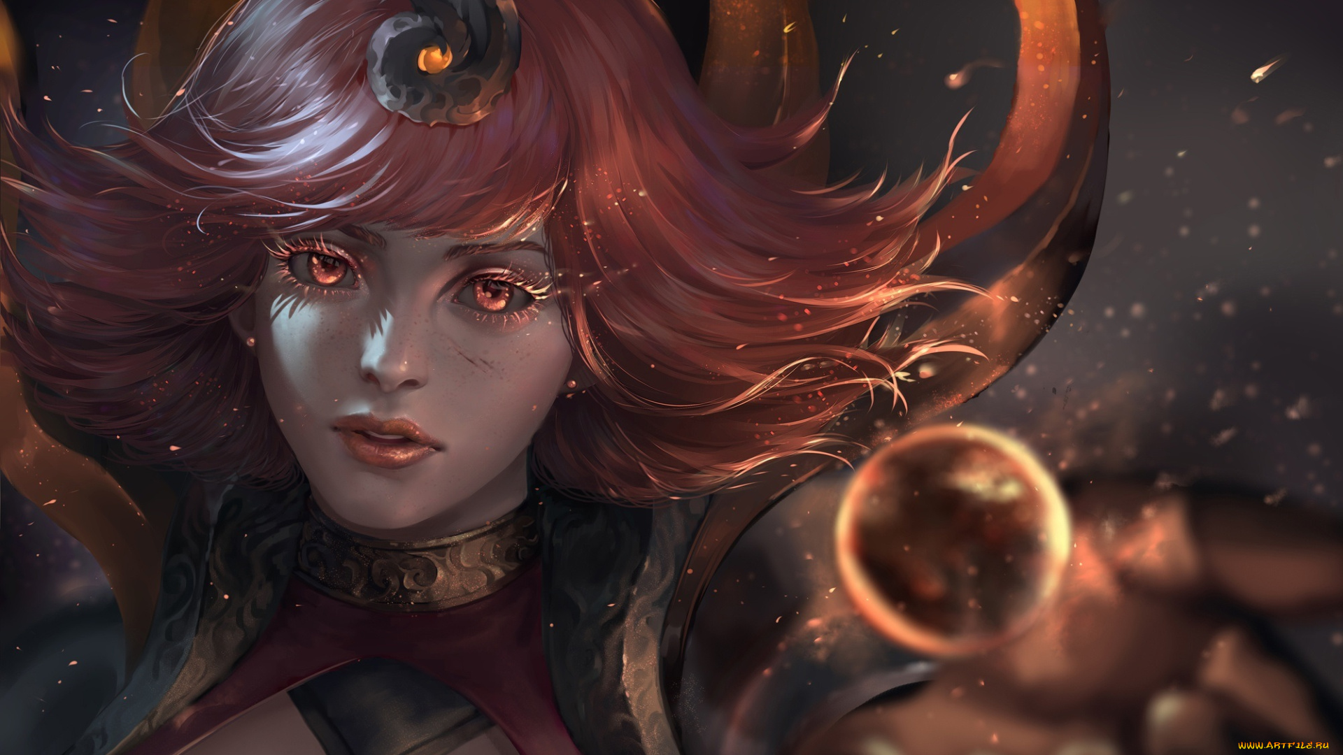 видео, игры, league, of, legends, фэнтази, девушка, league, of, legends, by, chubymi, fire, element, lux