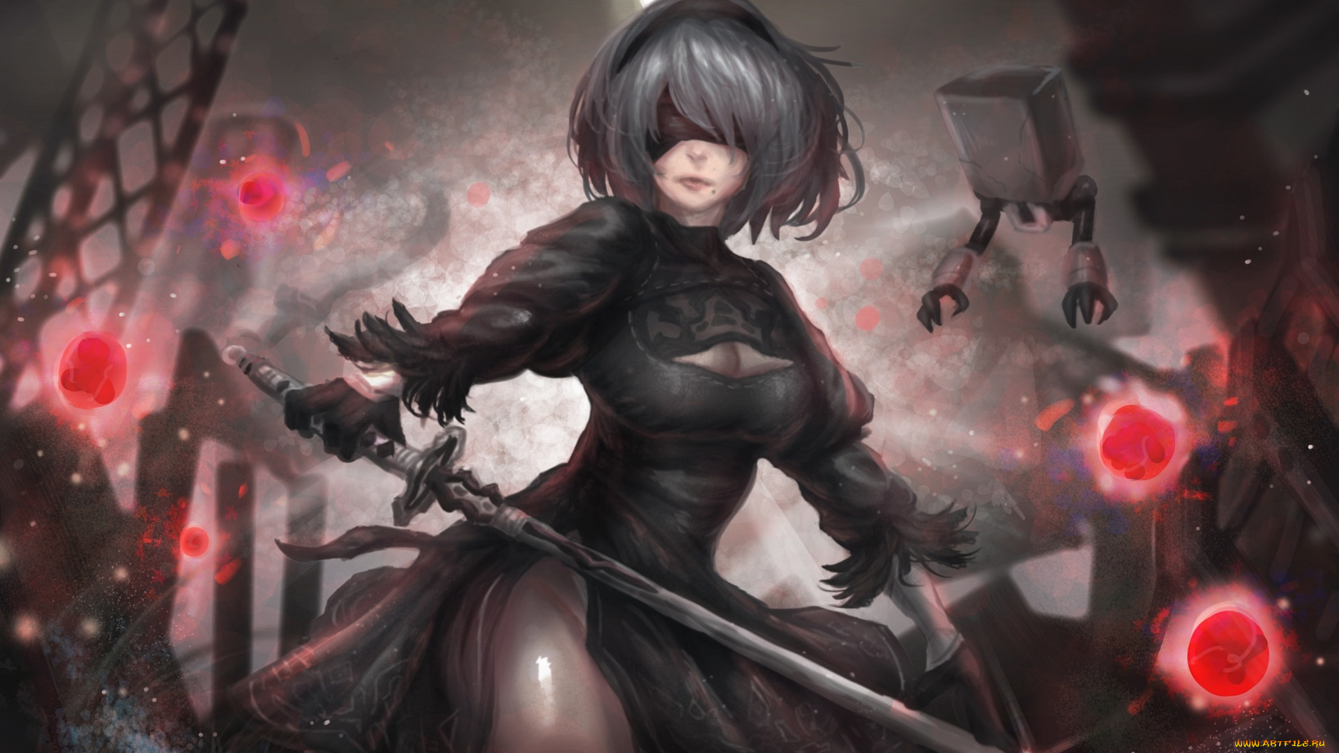 видео, игры, nier, , automata, киборг, чулки, защитник