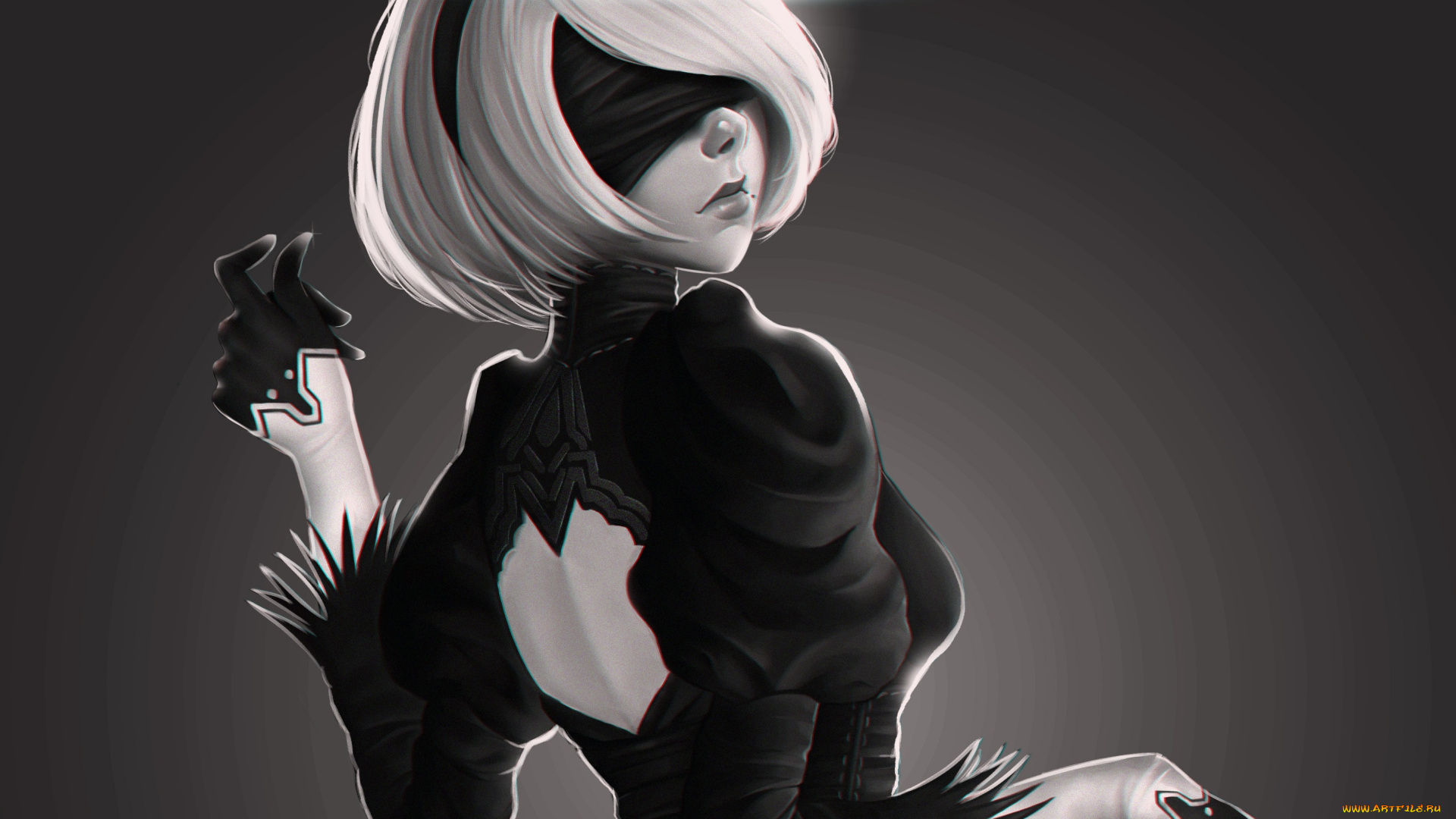 видео, игры, nier, , automata, platinum, games, девушка, белые, волосы