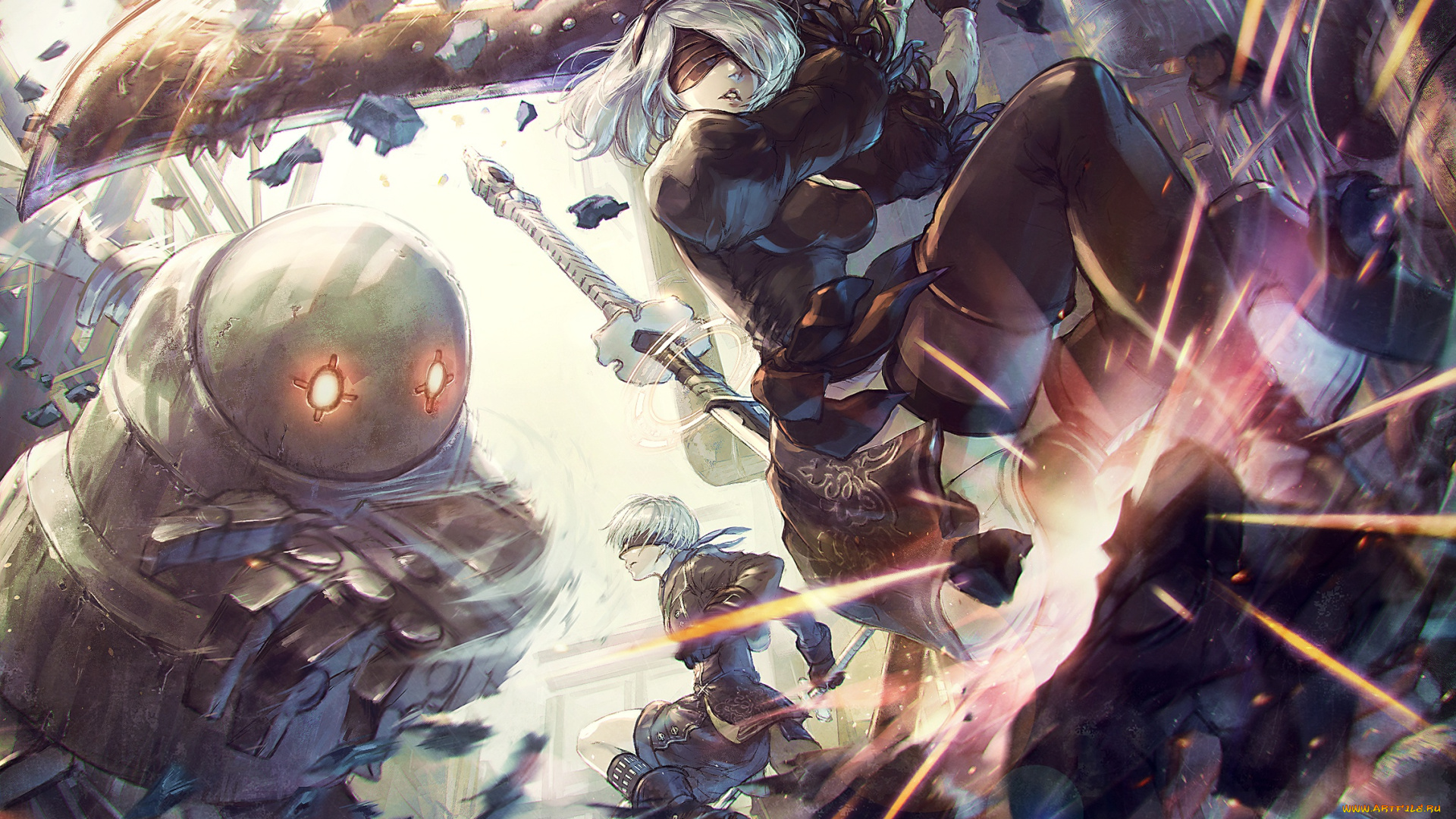 видео, игры, nier, , automata, platinum, games, automata, роботы