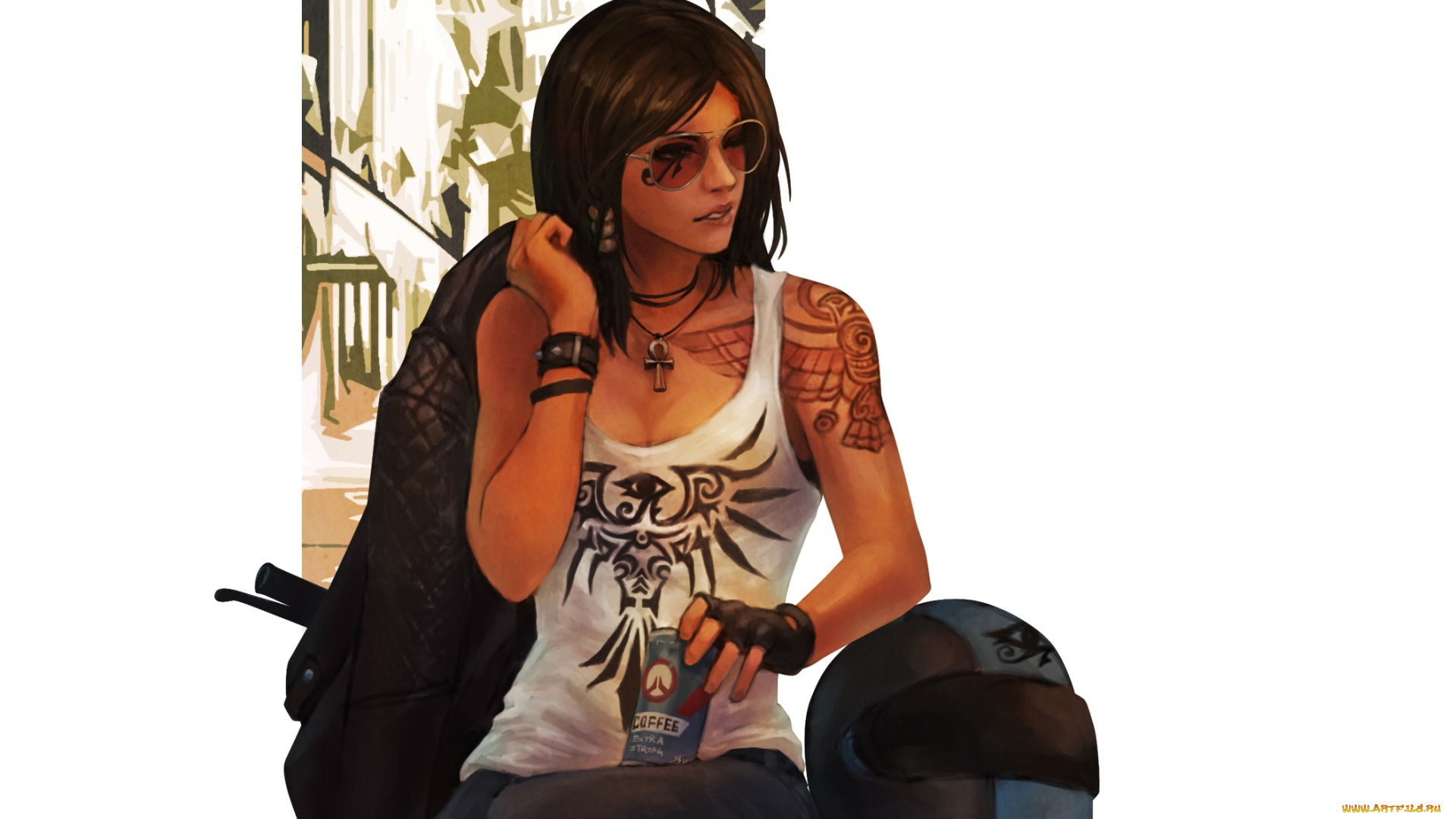 видео, игры, overwatch, банка, шлем, art, pharah, fareeha, amari, девушка, очки