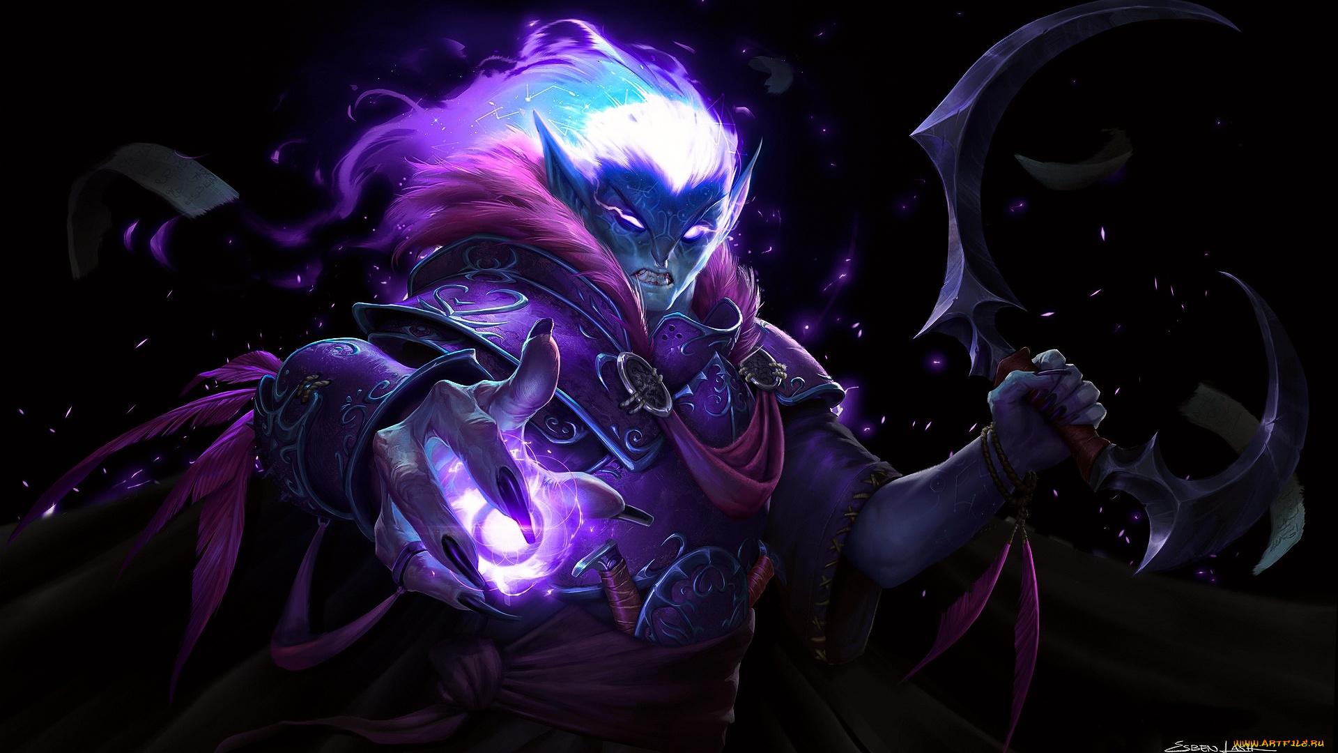 видео, игры, world, of, warcraft, astro, mage, esben, lash, rasmussen, тёмный, ельф, магия, world, of, warcraft, маг, art, wow