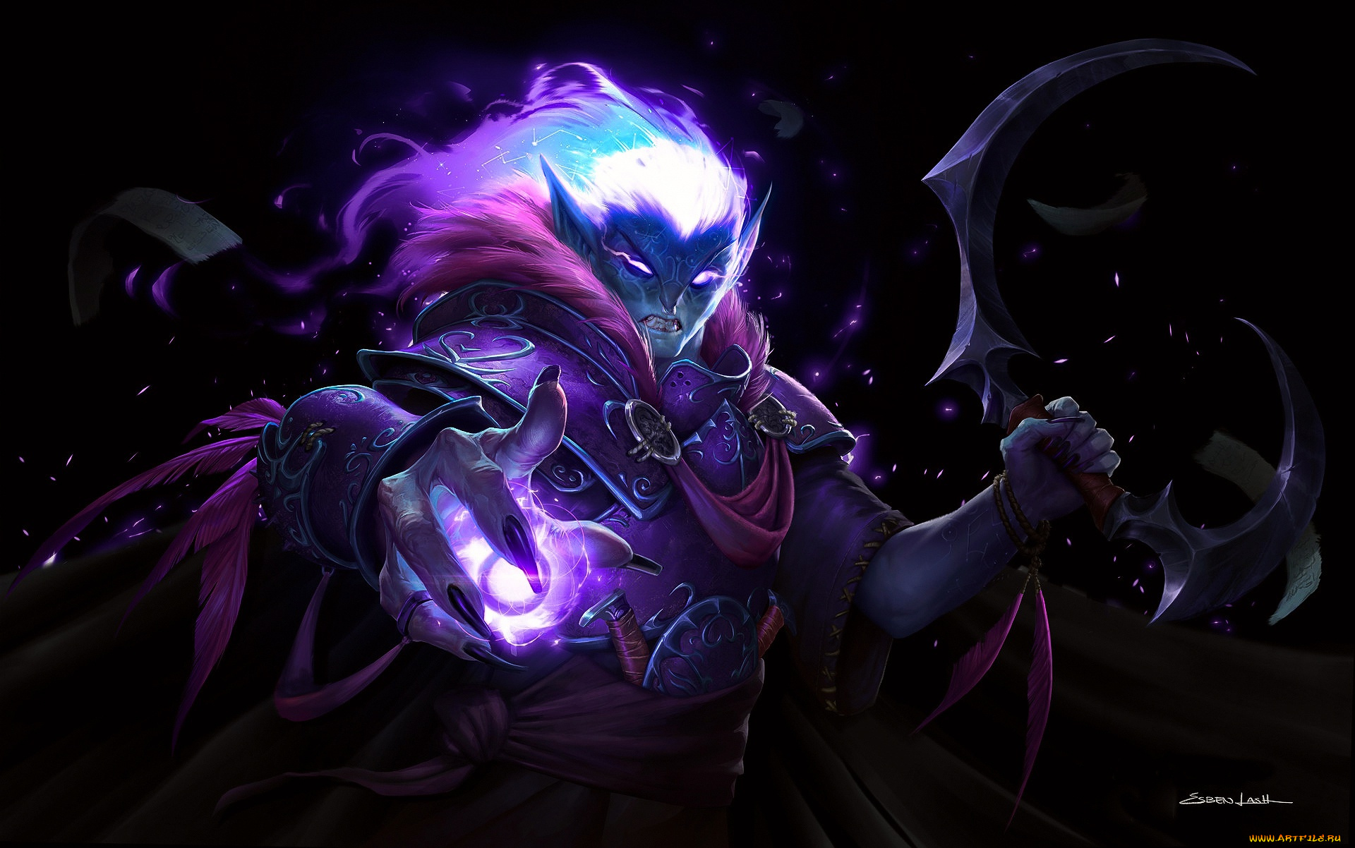 видео, игры, world, of, warcraft, astro, mage, esben, lash, rasmussen, тёмный, ельф, магия, world, of, warcraft, маг, art, wow