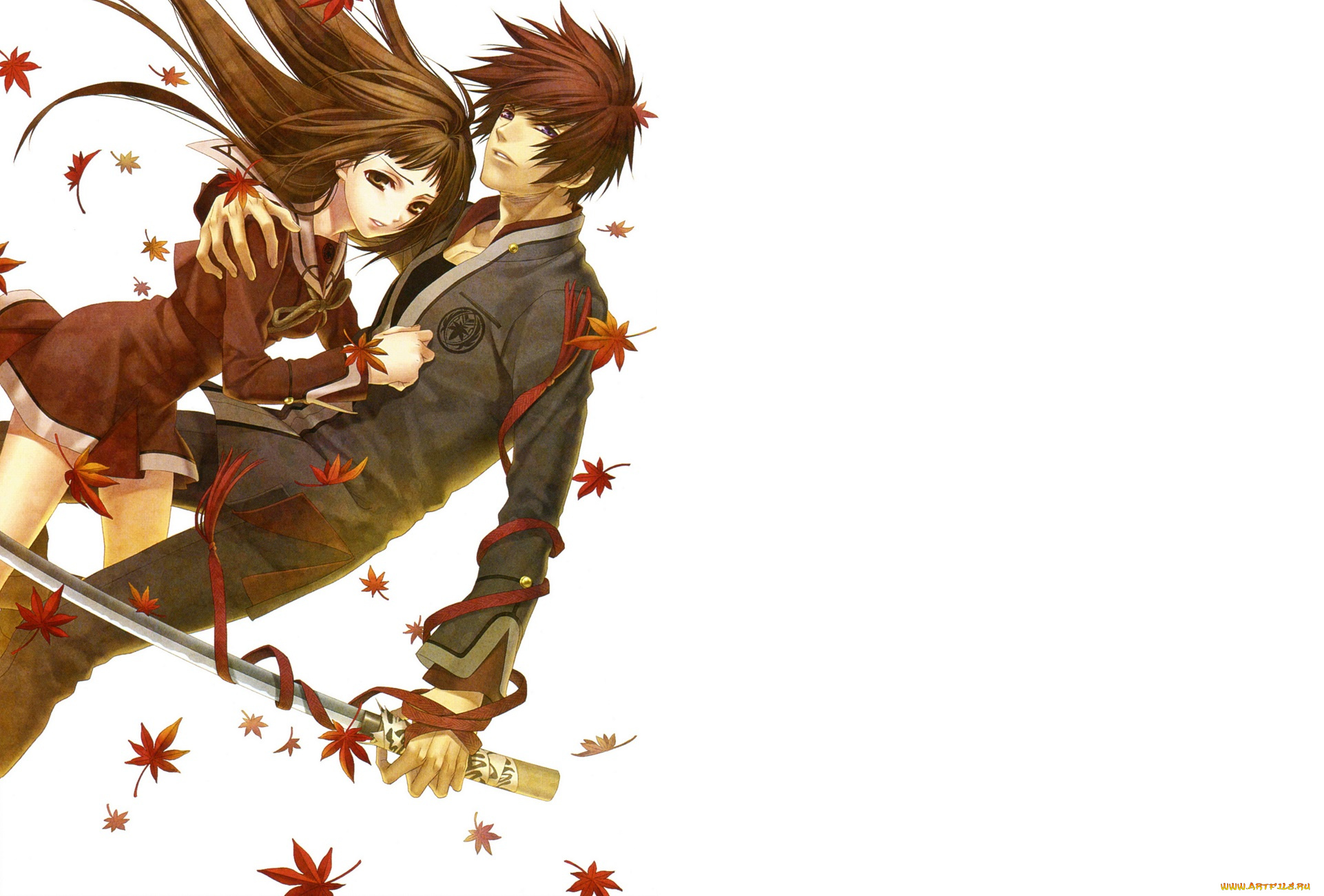 аниме, hiiro, no, kakera, двое