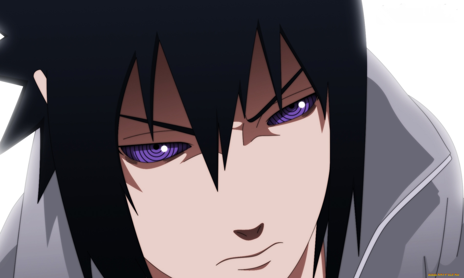 аниме, naruto, лицо, глаза, учиха, саске