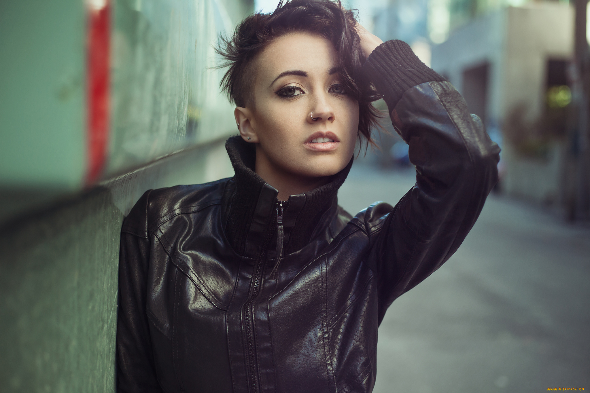 девушки, -unsort, , брюнетки, , шатенки, пирсинг, портрет, брюнетка, модель, лицо, улица, девушка