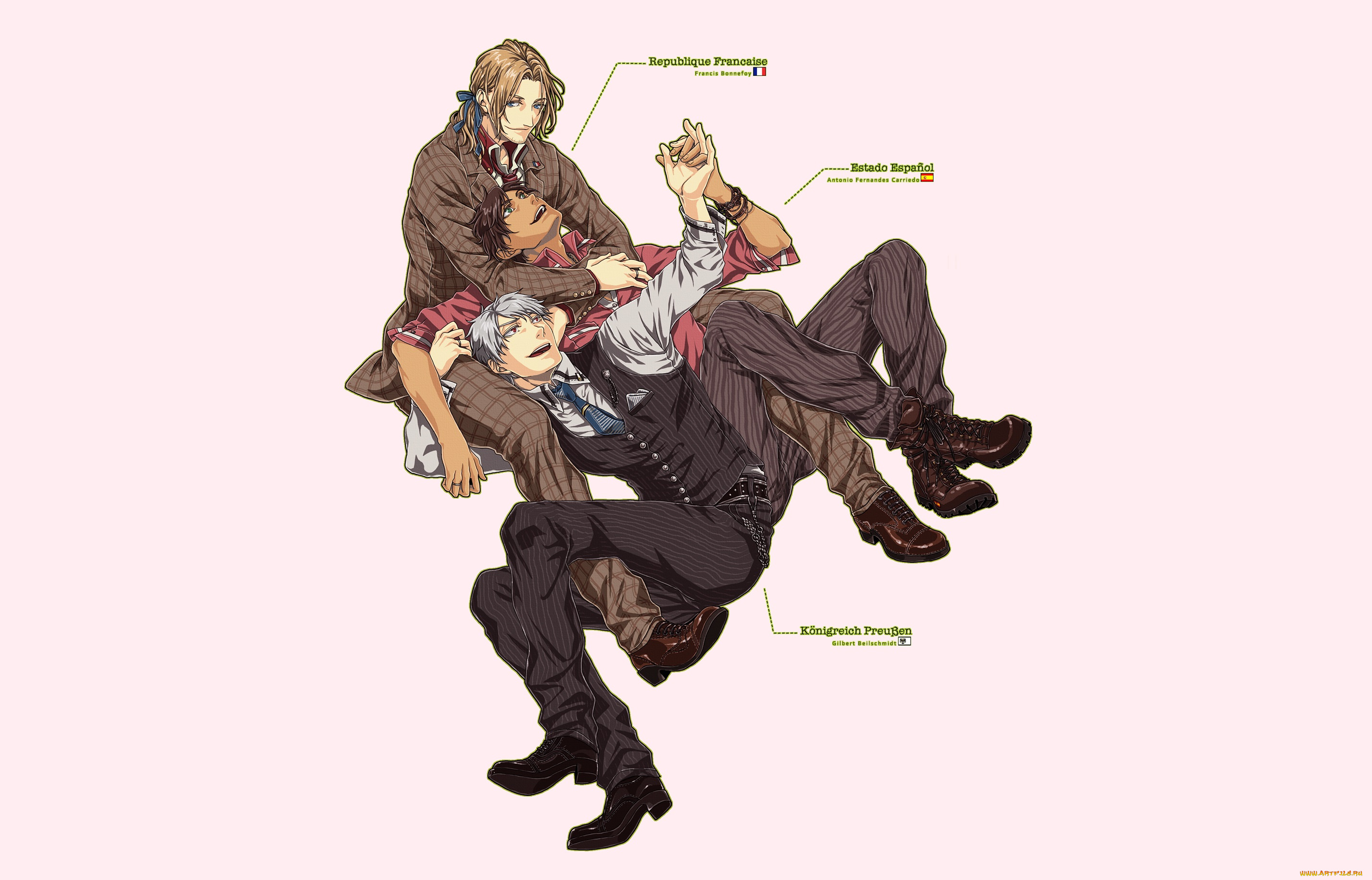 аниме, hetalia, , axis, powers, двое