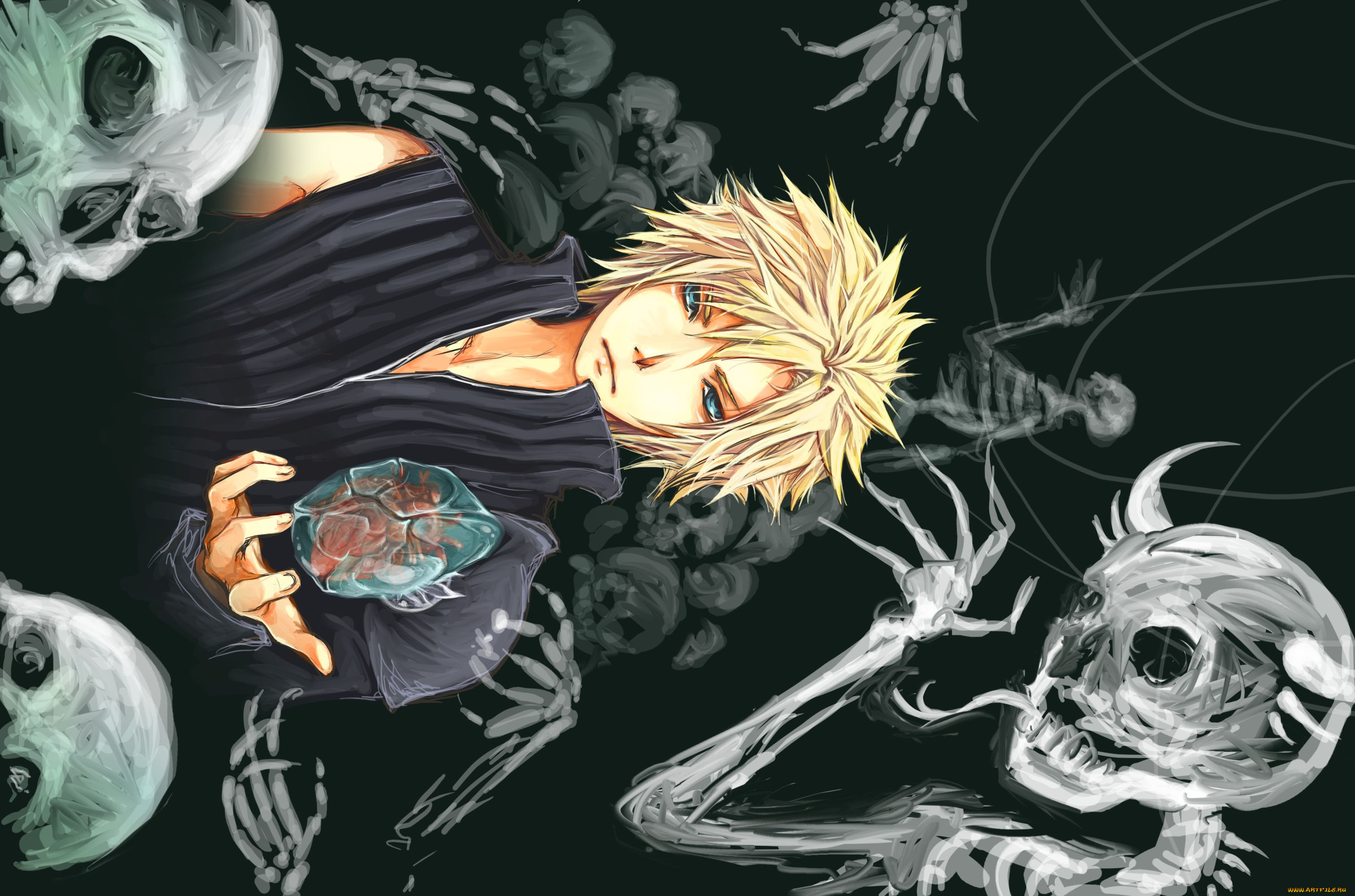 аниме, final, fantasy, скелеты, клод