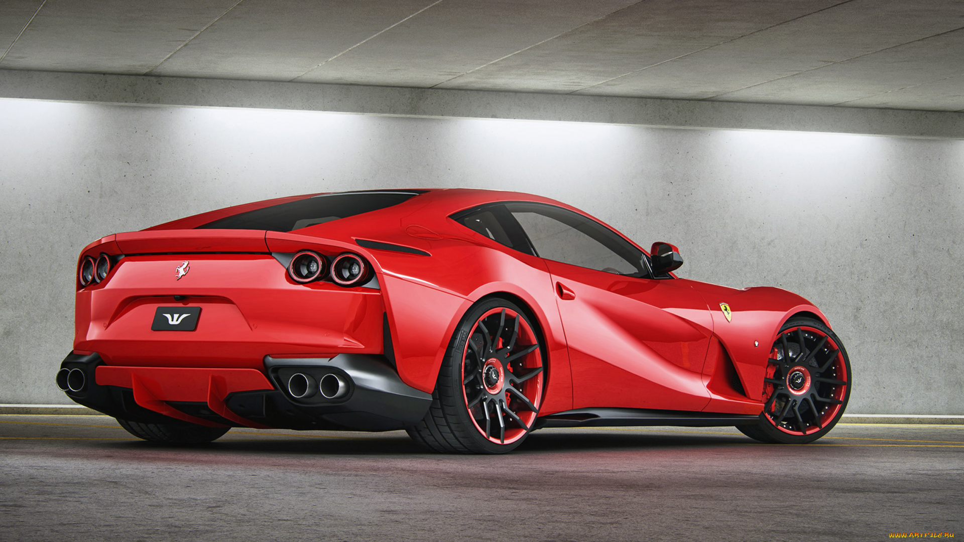 2018, wheelsandmore, ferrari, 812, superfast, автомобили, ferrari, вид, сзади, феррари, красный, superfast, 812, wheelsandmore, 2018