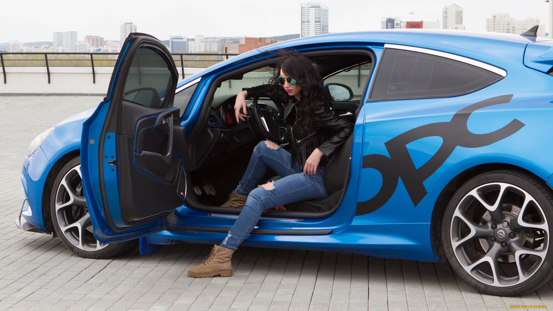 автомобили, -авто, с, девушками, opel, astra