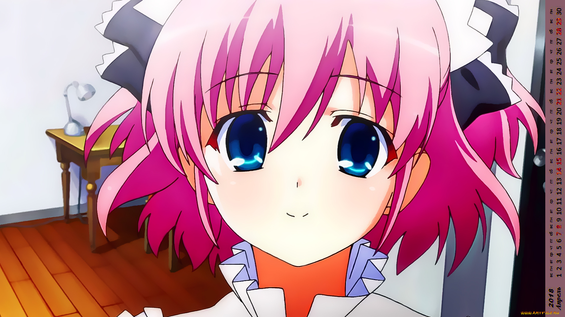 календари, аниме, девочка, лицо, взгляд