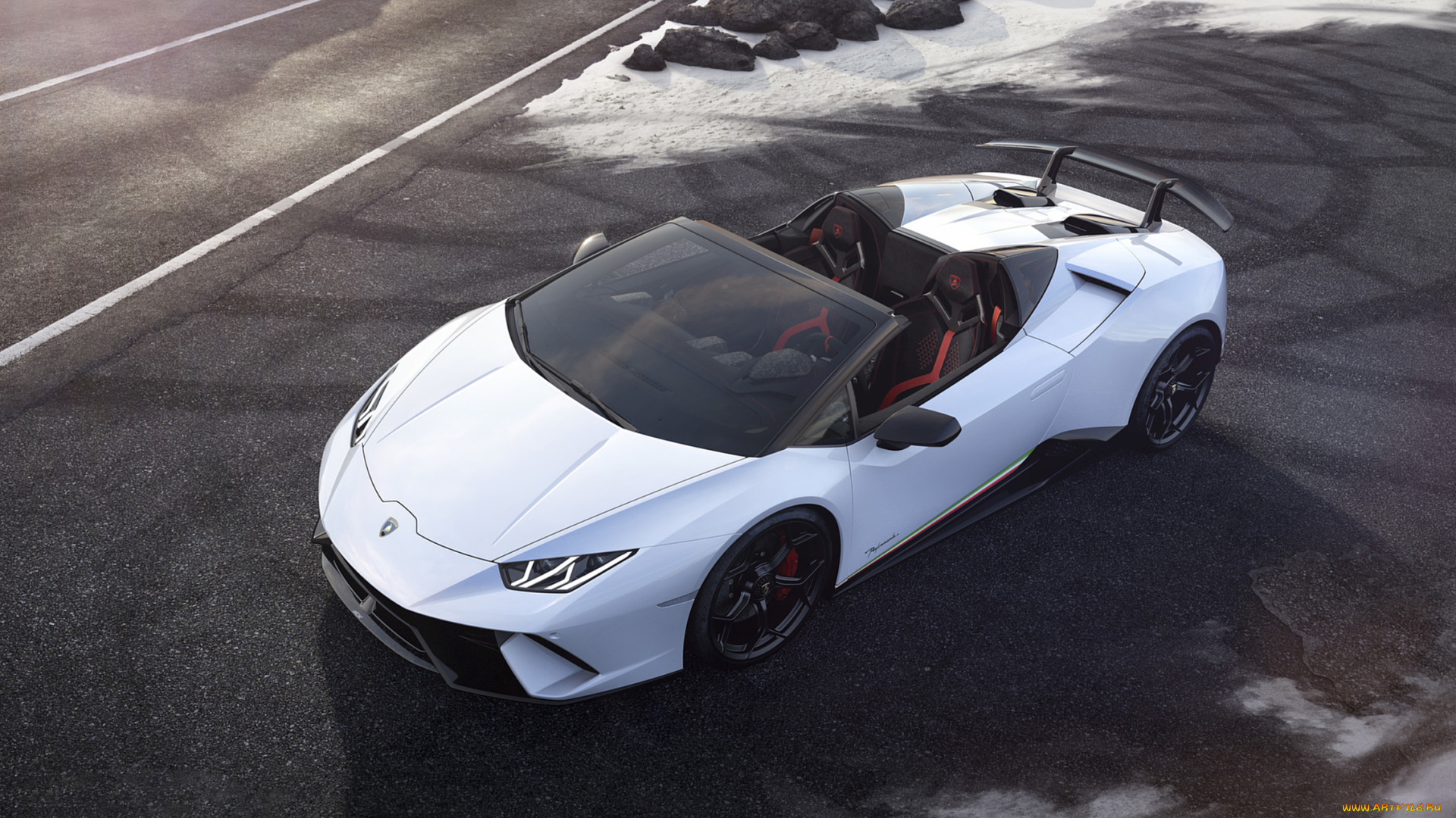 lamborghini, huracan, spyder, performante, 2019, автомобили, lamborghini, huracan, spyder, performante, 2019, белый