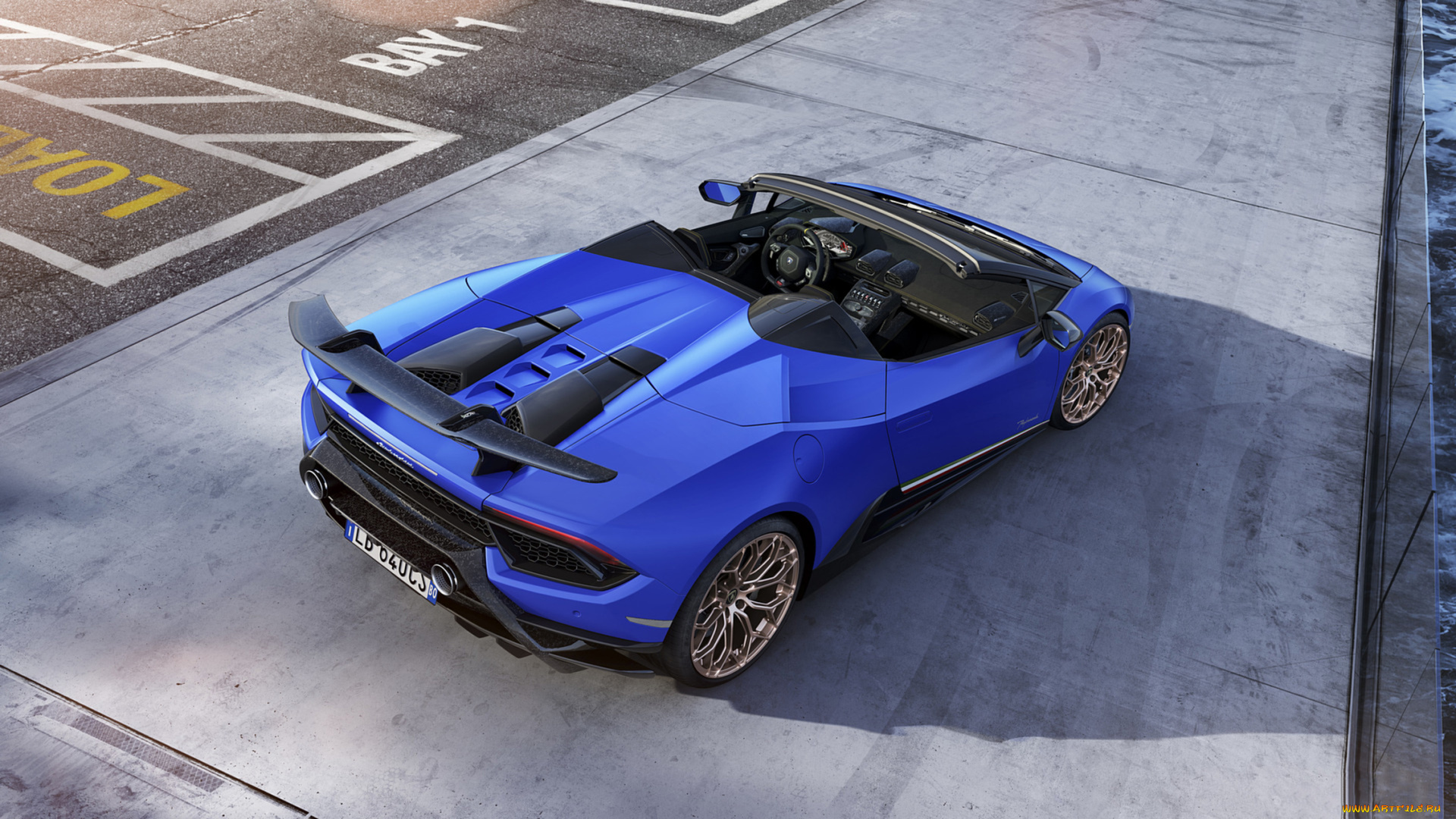 lamborghini, huracan, spyder, performante, 2019, автомобили, lamborghini, blue, 2019, performante, spyder, huracan