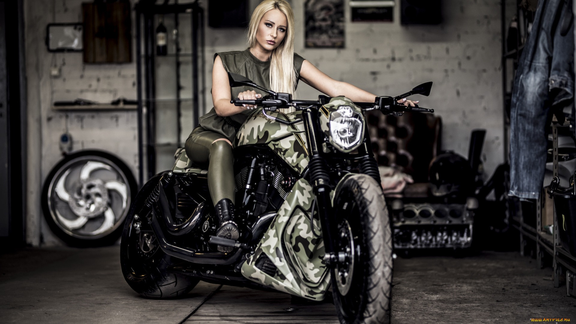 мотоциклы, мото, с, девушкой, красивая, девушка