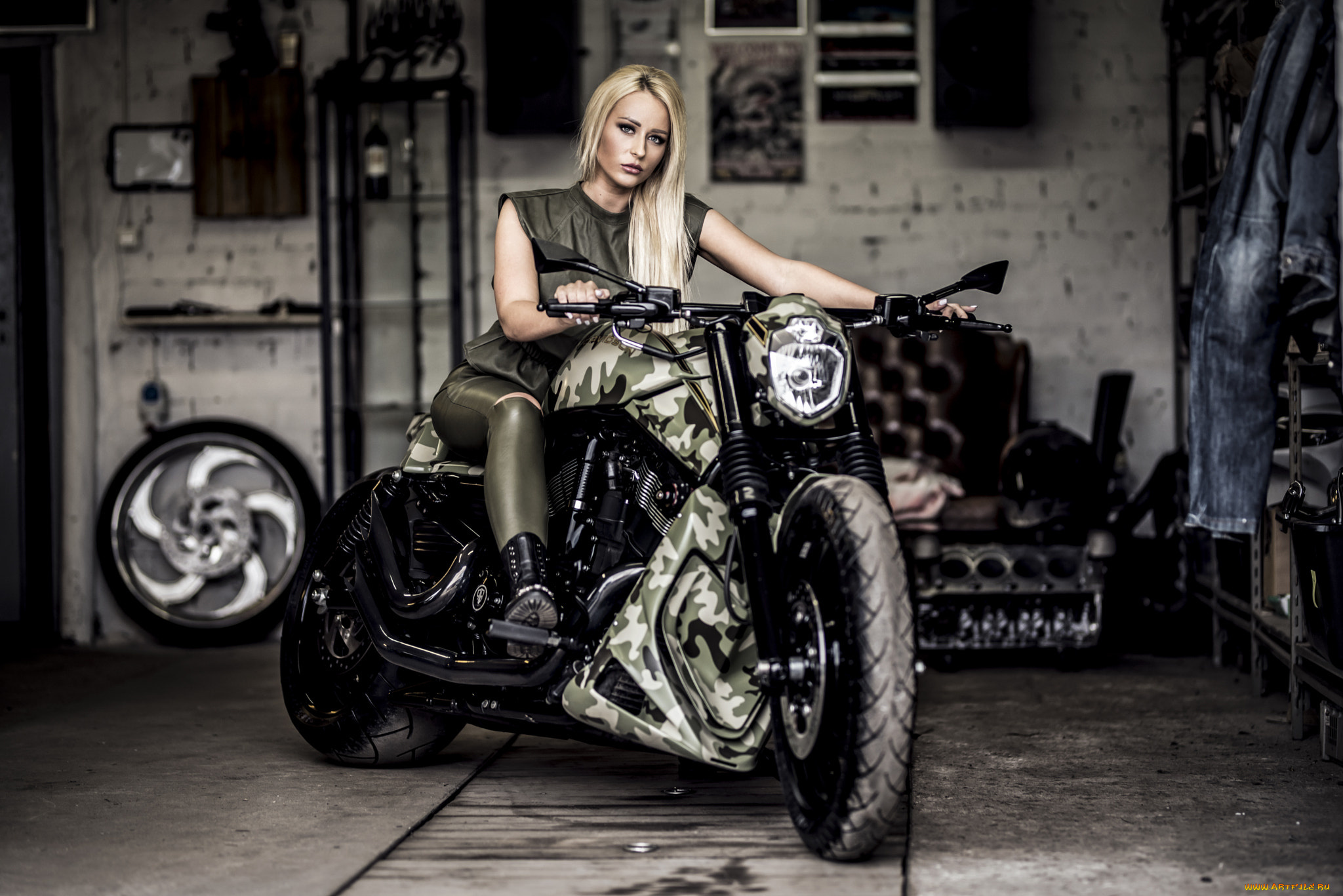 мотоциклы, мото, с, девушкой, красивая, девушка