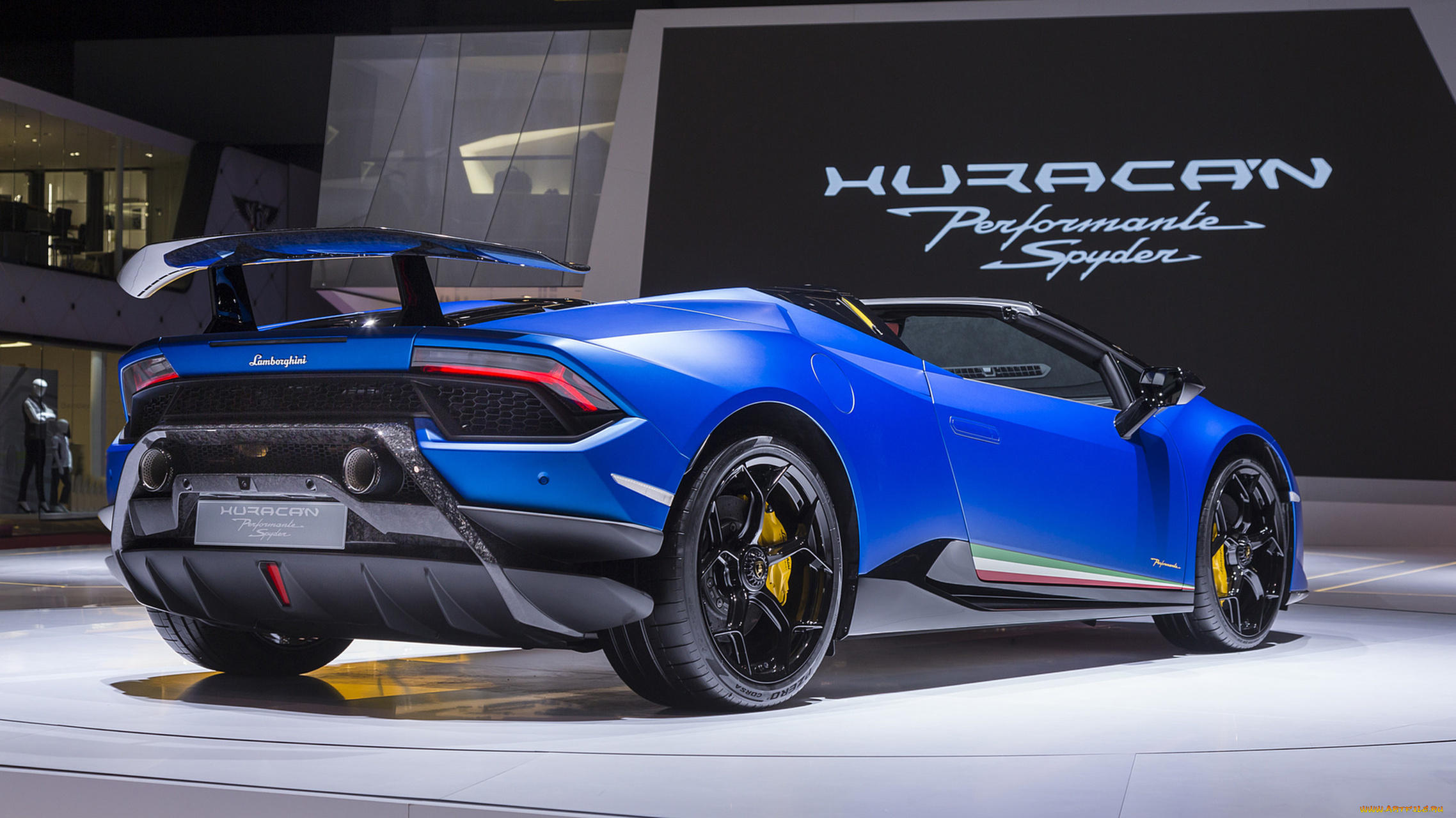 lamborghini, huracan, spyder, performante, 2019, автомобили, выставки, и, уличные, фото, lamborghini, huracan, spyder, performante, 2019, blue