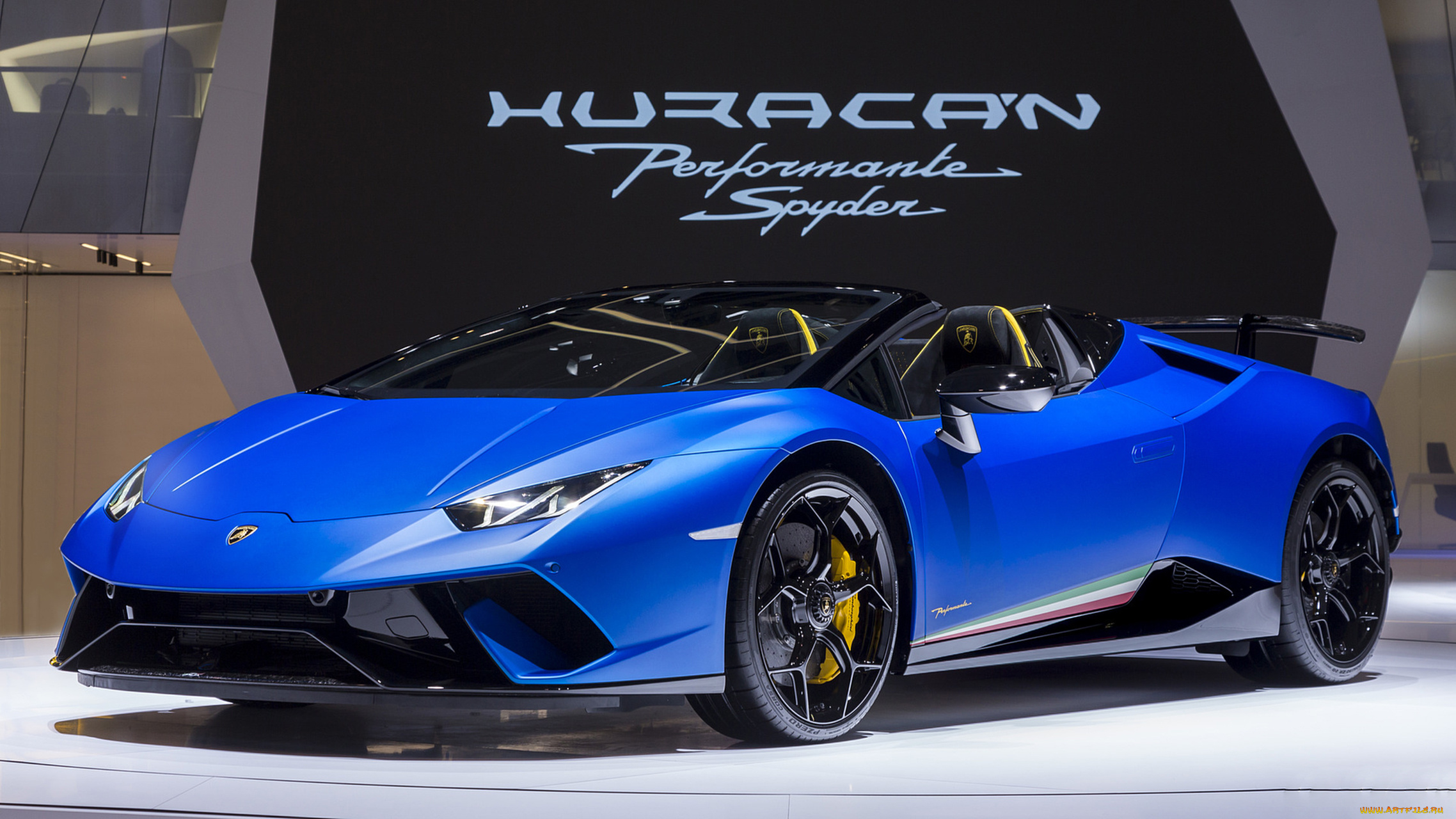 lamborghini, huracan, spyder, performante, 2019, автомобили, выставки, и, уличные, фото, lamborghini, huracan, spyder, performante, 2019, blue
