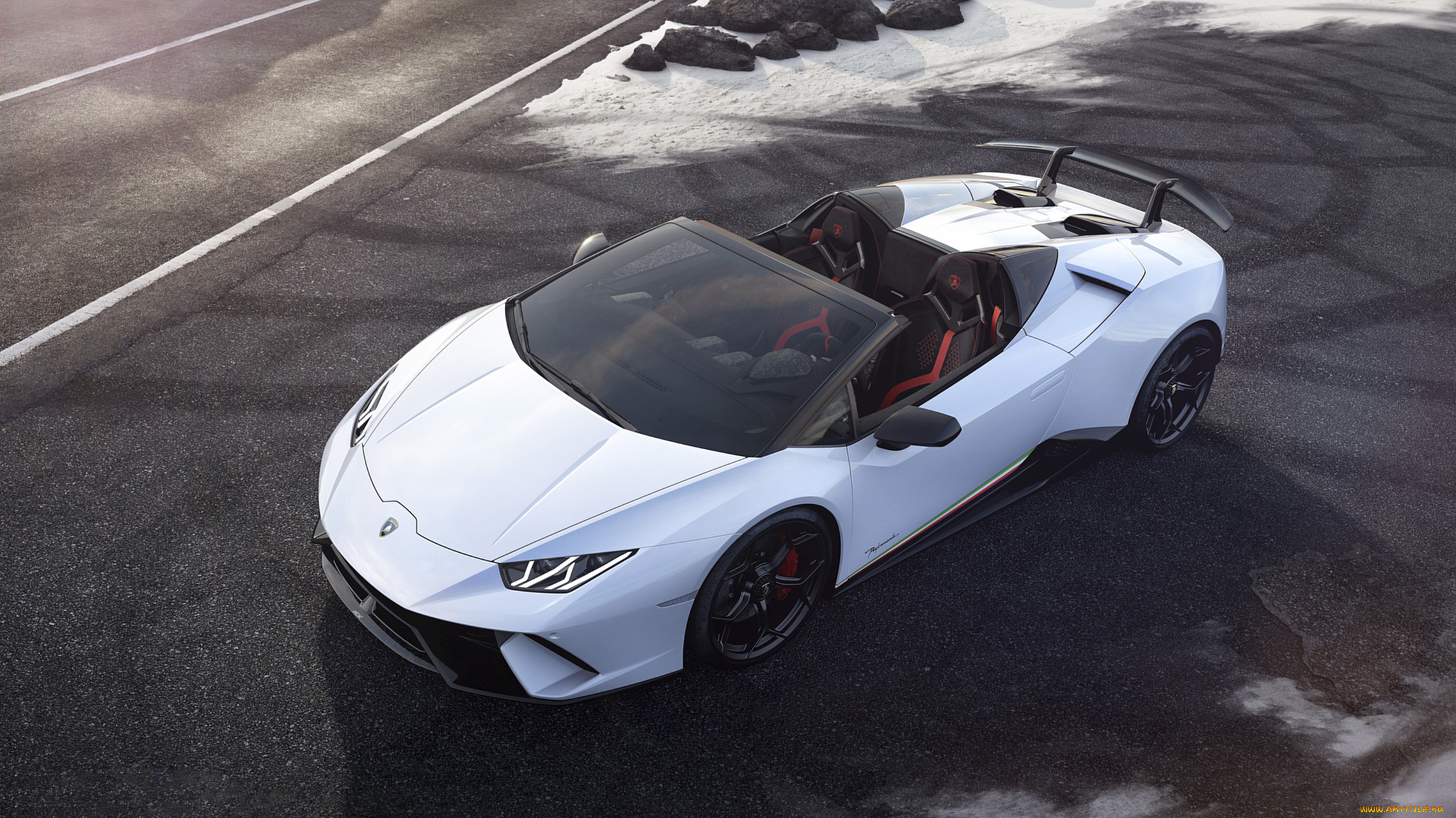 lamborghini, huracan, spyder, performante, 2019, автомобили, lamborghini, huracan, spyder, performante, 2019, белый
