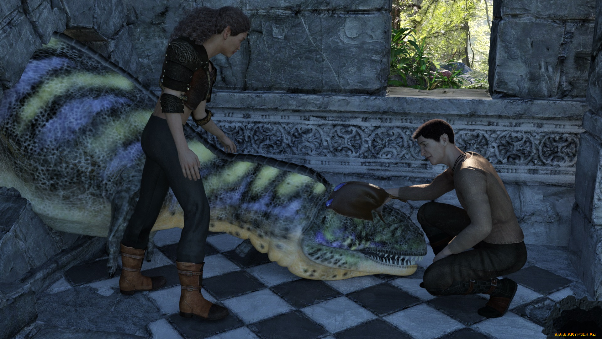 3д, графика, фантазия, , fantasy, девушка, взгляд, фон