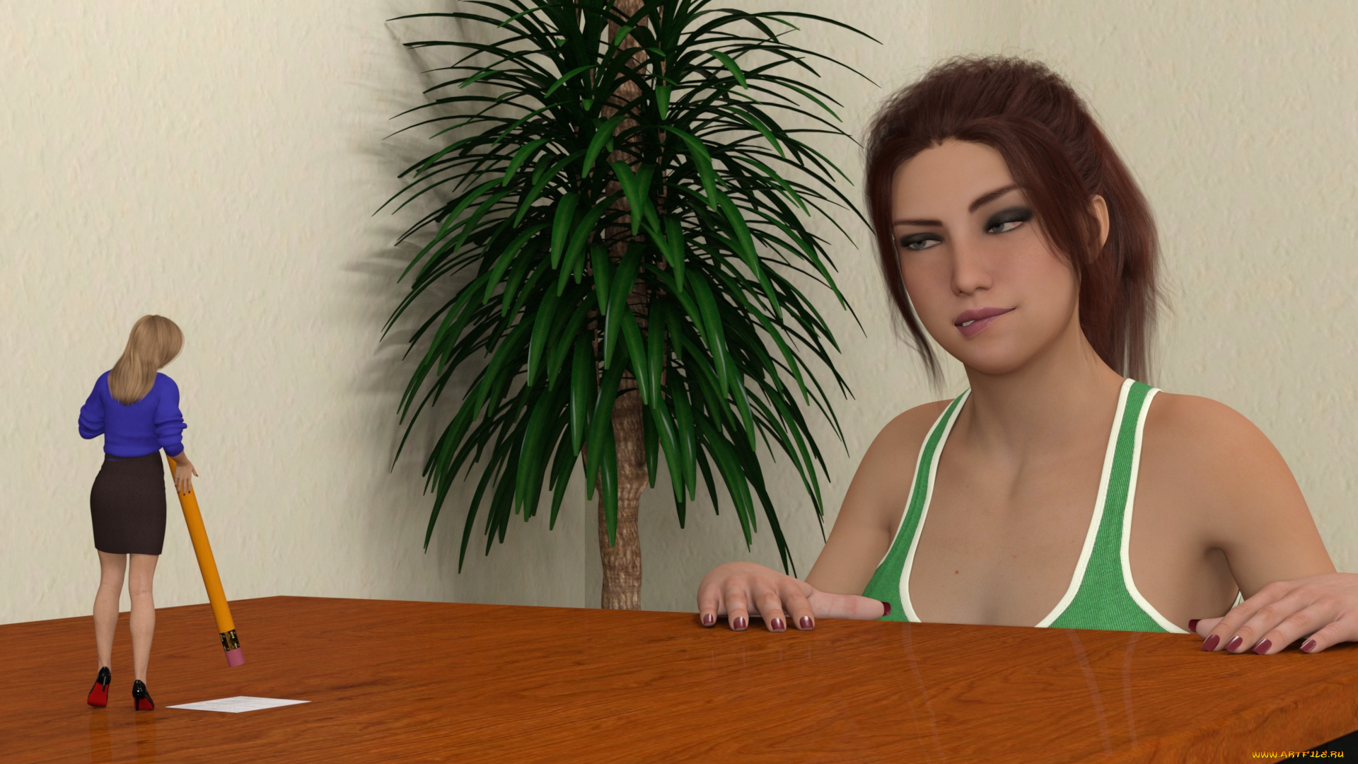 3д, графика, фантазия, , fantasy, фон, взгляд, девушки