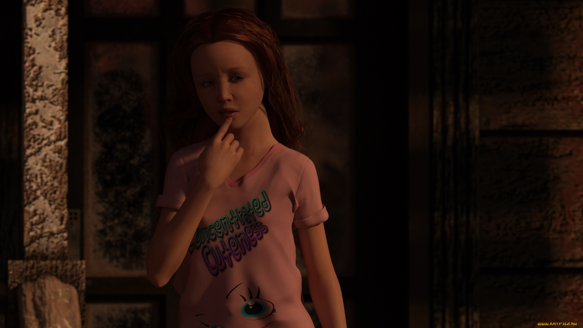 3д, графика, люди, , people, девочка, взгляд, фон